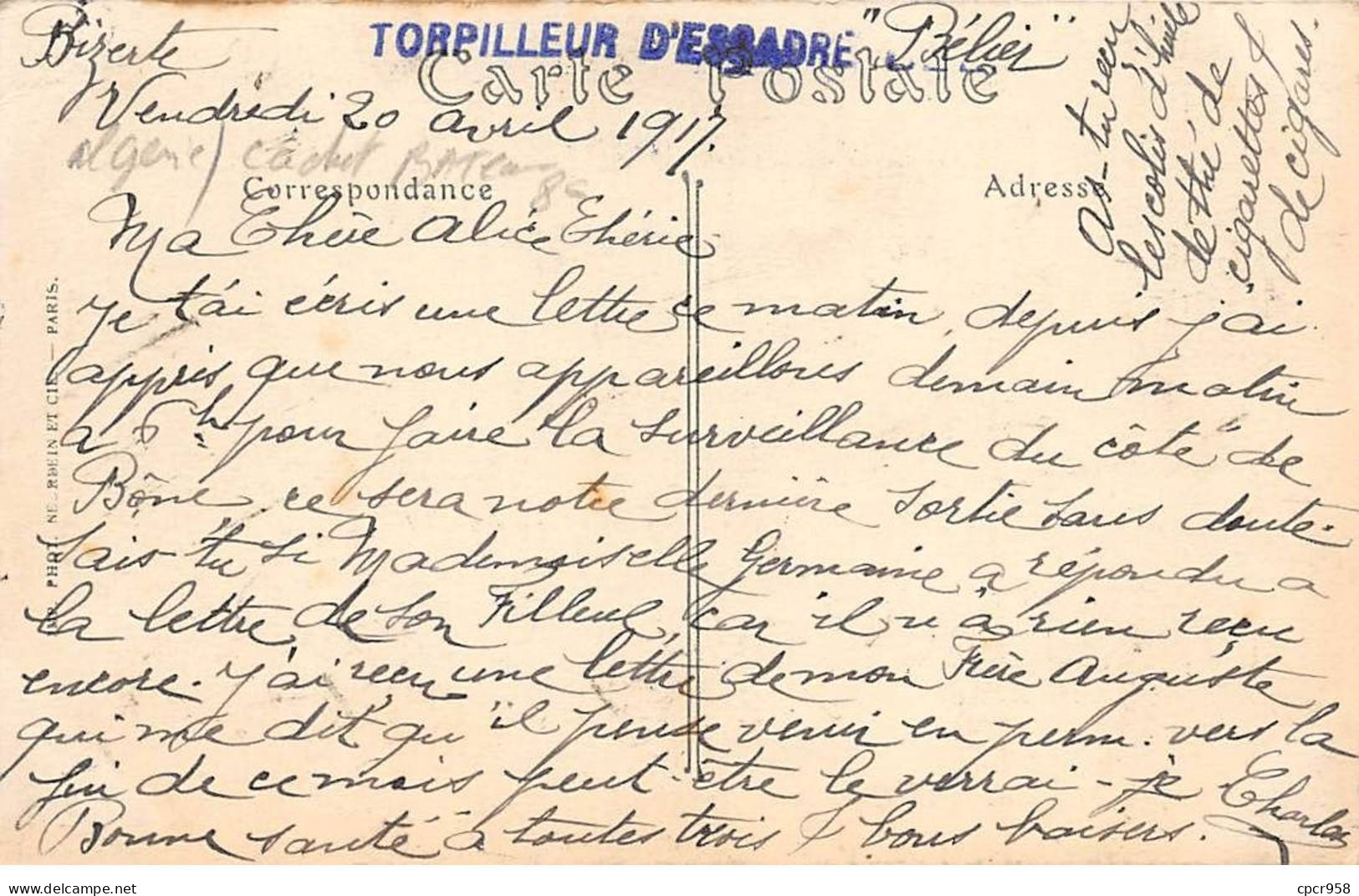 Algérie - N°79612 - Bédouine De Kroumirie - Carte Avec Un Cachet De Bateau "Torpilleur D'Escadre Bélier" - Women