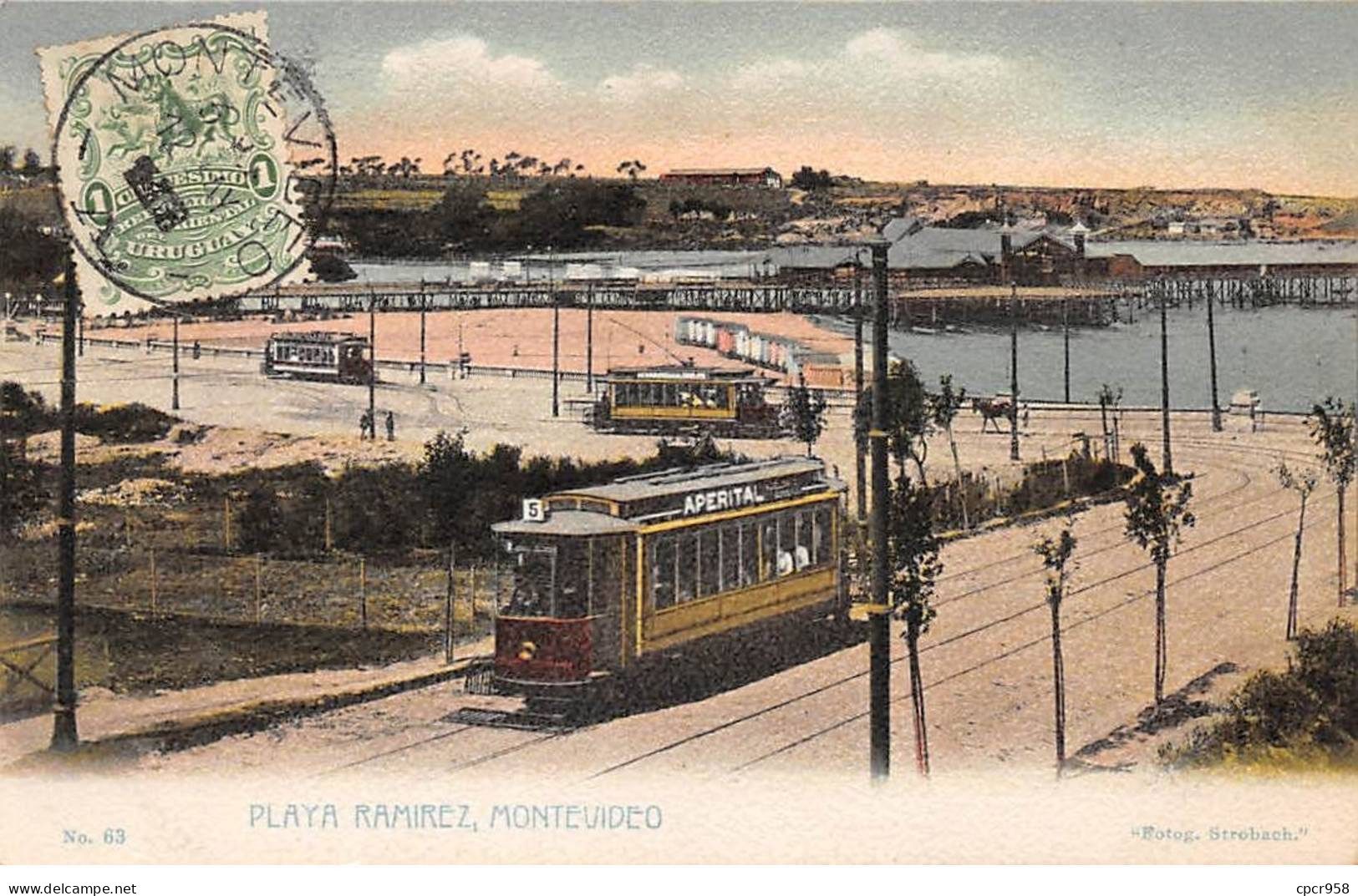 Uruguay - N°79082 - MONTEVIDEO - Playa Ramirez - Tramway - Carte Avec Bel Affranchissement - Uruguay