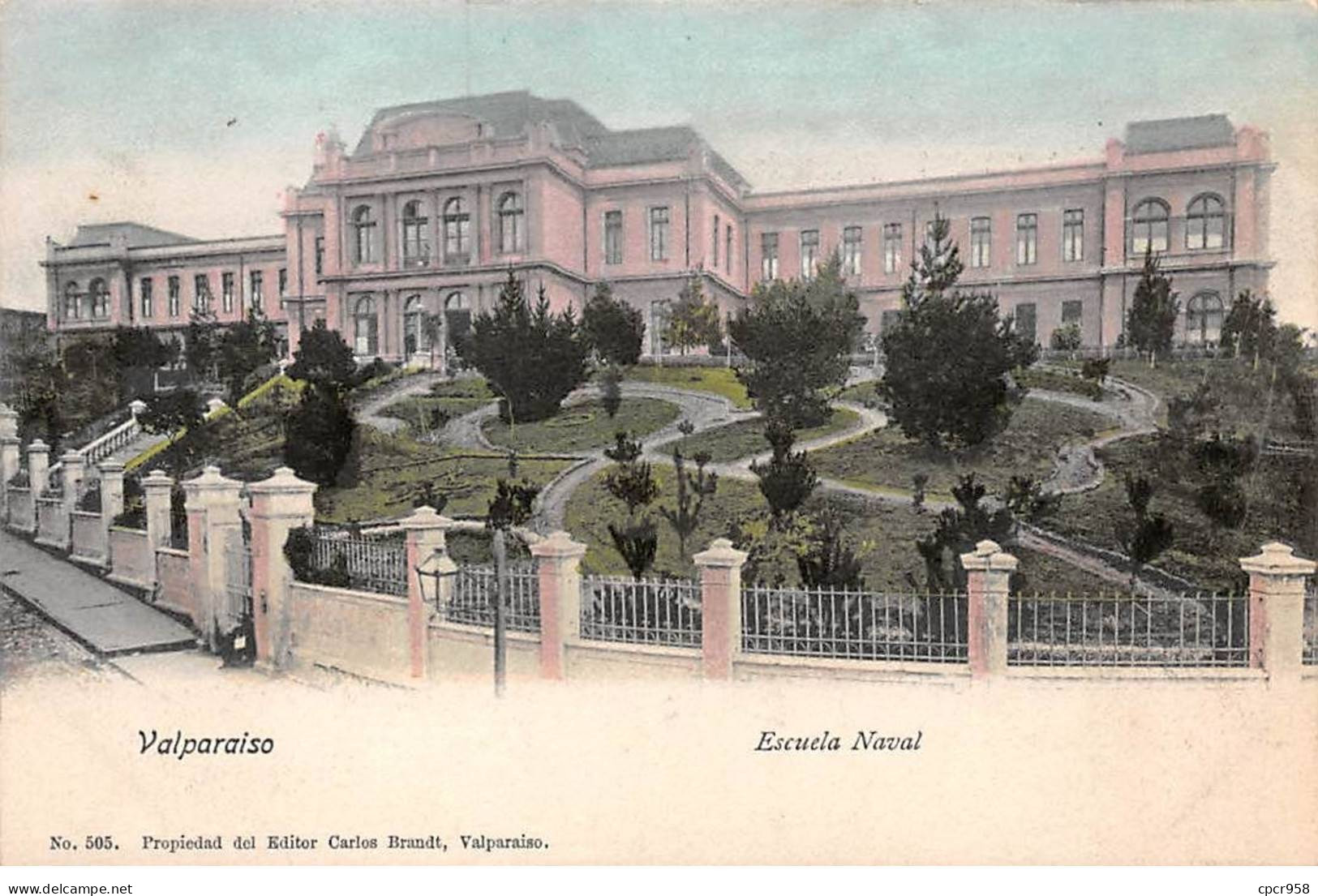 Chili - N°79121 - VALPARAISO - Escuela Naval - Carte Avec Un Bel Affranchissement - Cile