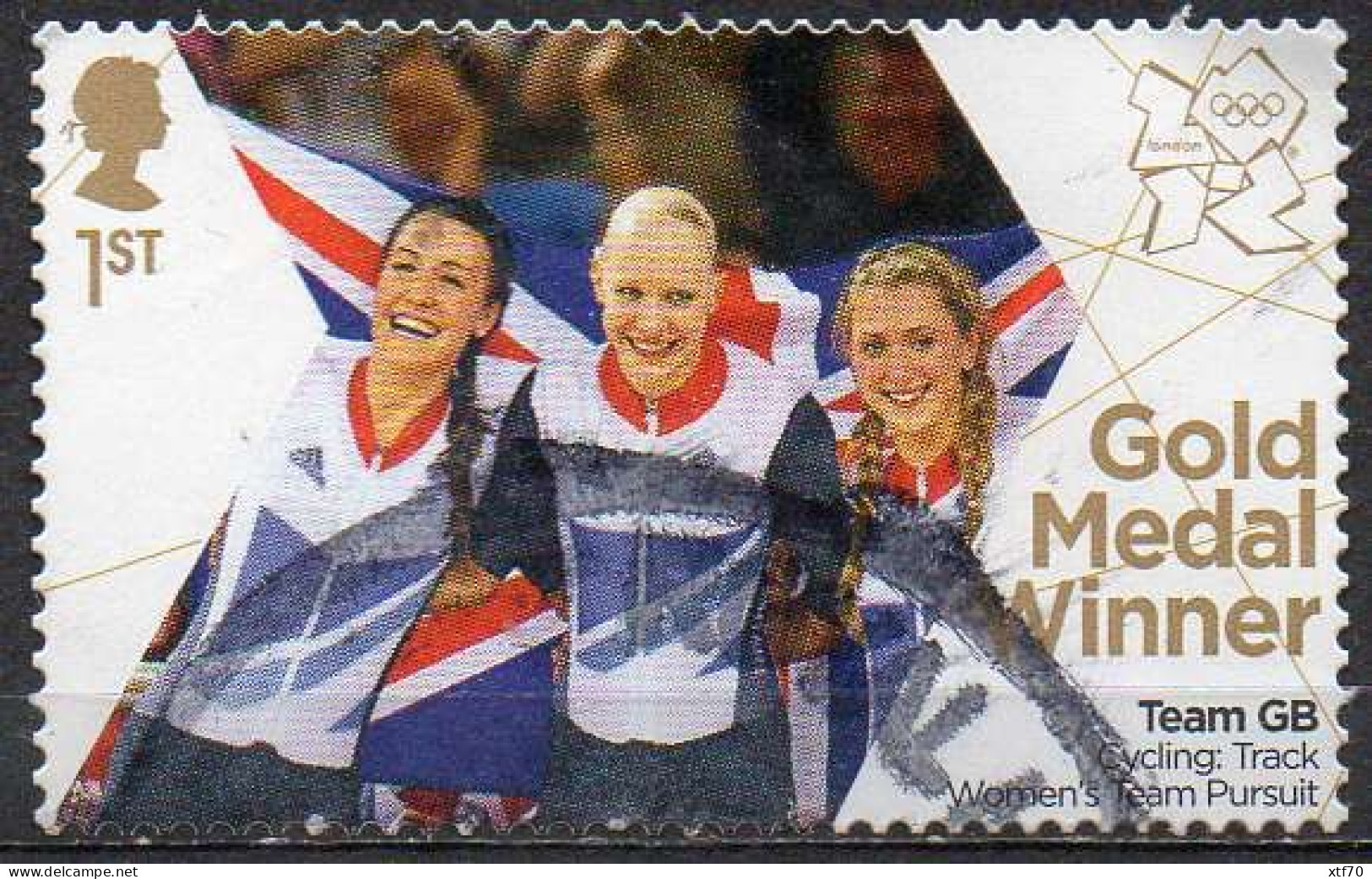 GREAT BRITAIN 2012 Olympic Games Gold Medal Winners: Women's Cycling Team Pursuit - Used Stamps