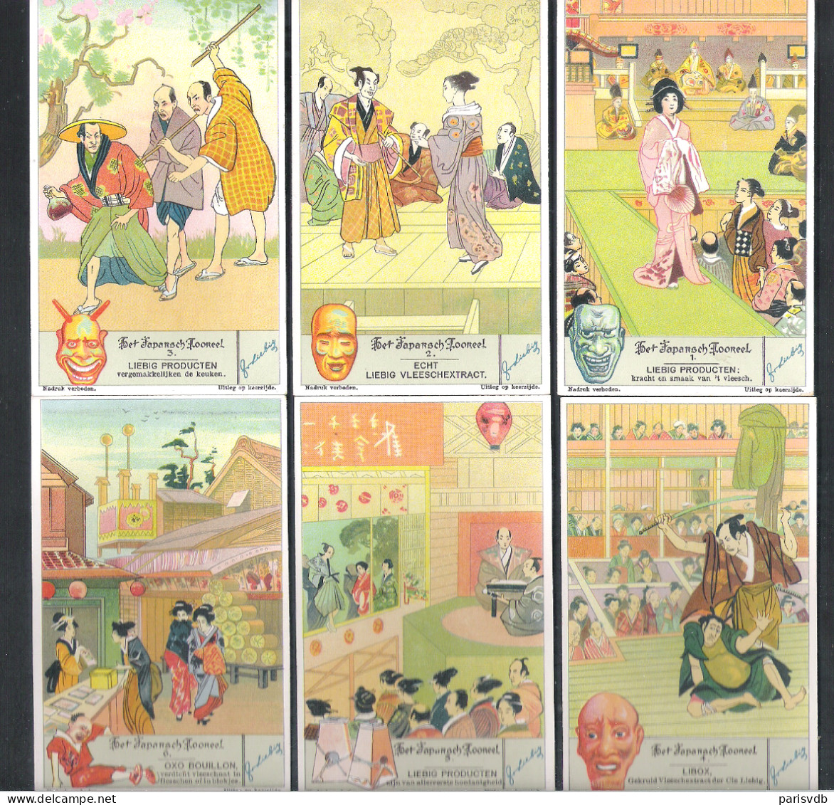 6  CHROMO' S  LIEBIG  - HET JAPANS TOONEEL    (C 1893) - Liebig