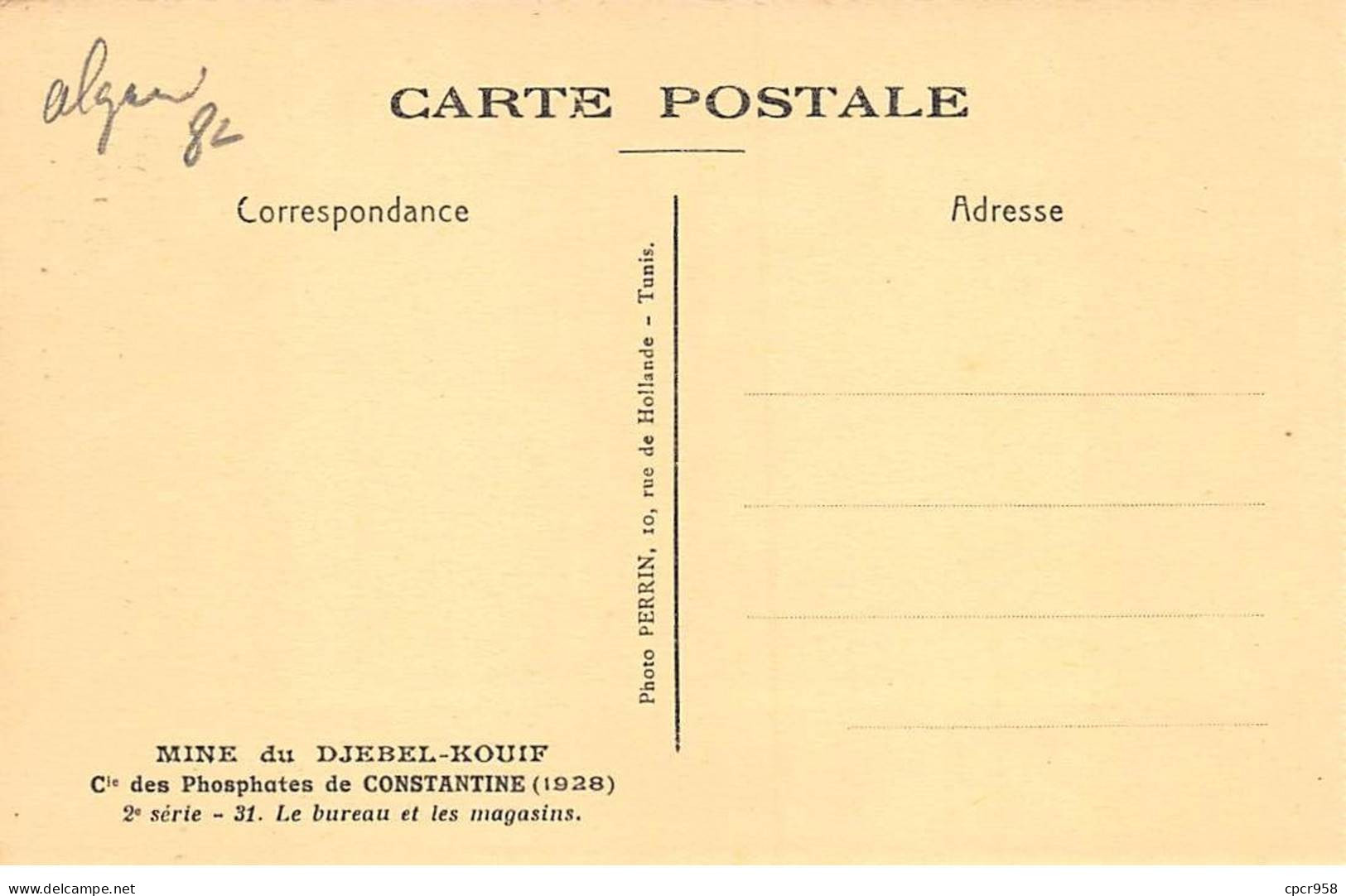 ALGERIE - CONSTANTINE - SAN35923 - Mine Du Djebel Kouif - Le Bureau Et Les Magasins - Autres & Non Classés