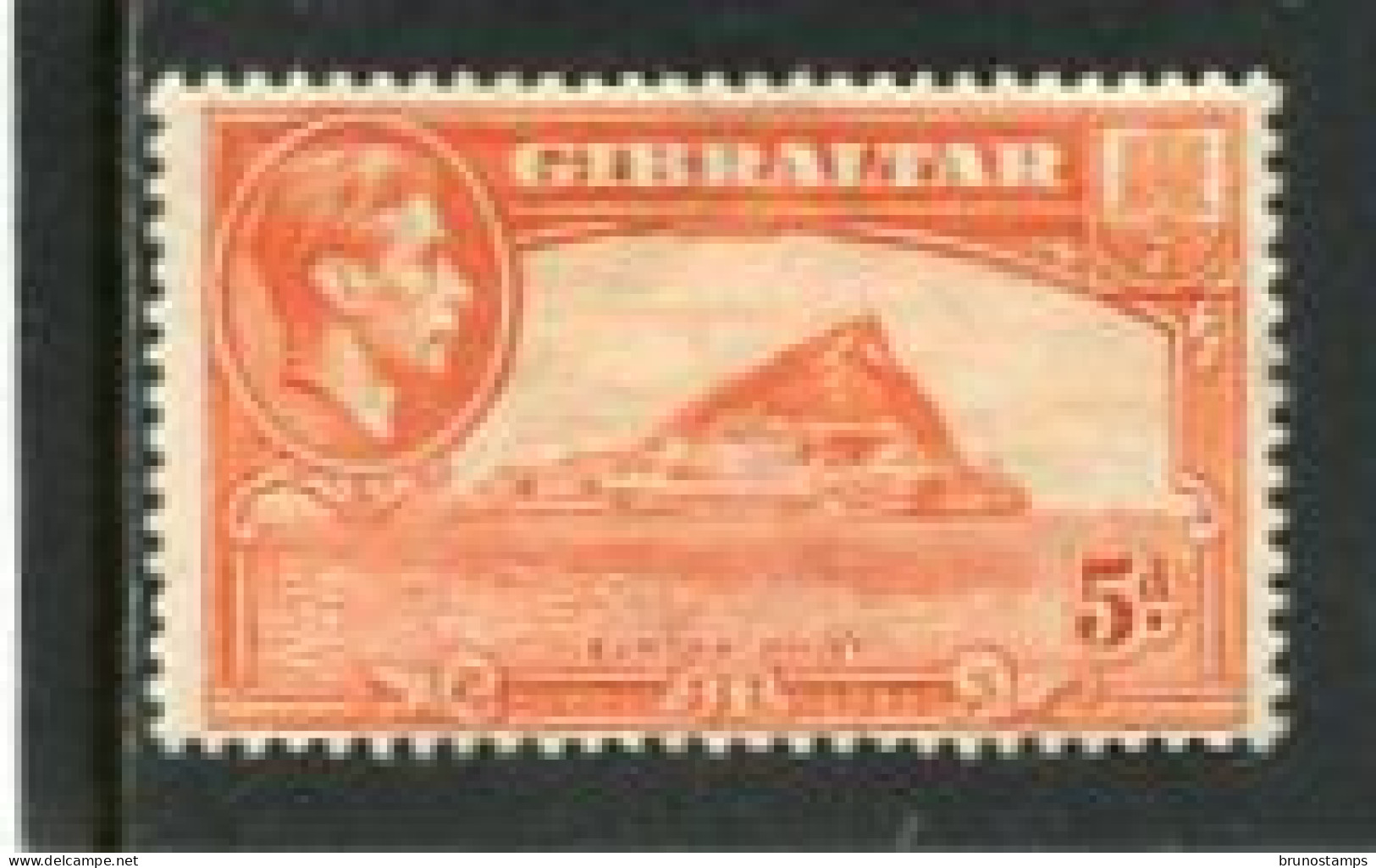 GIBRALTAR - 1947  GEORGE VI   5d  THE ROCK  MINT - Gibraltar