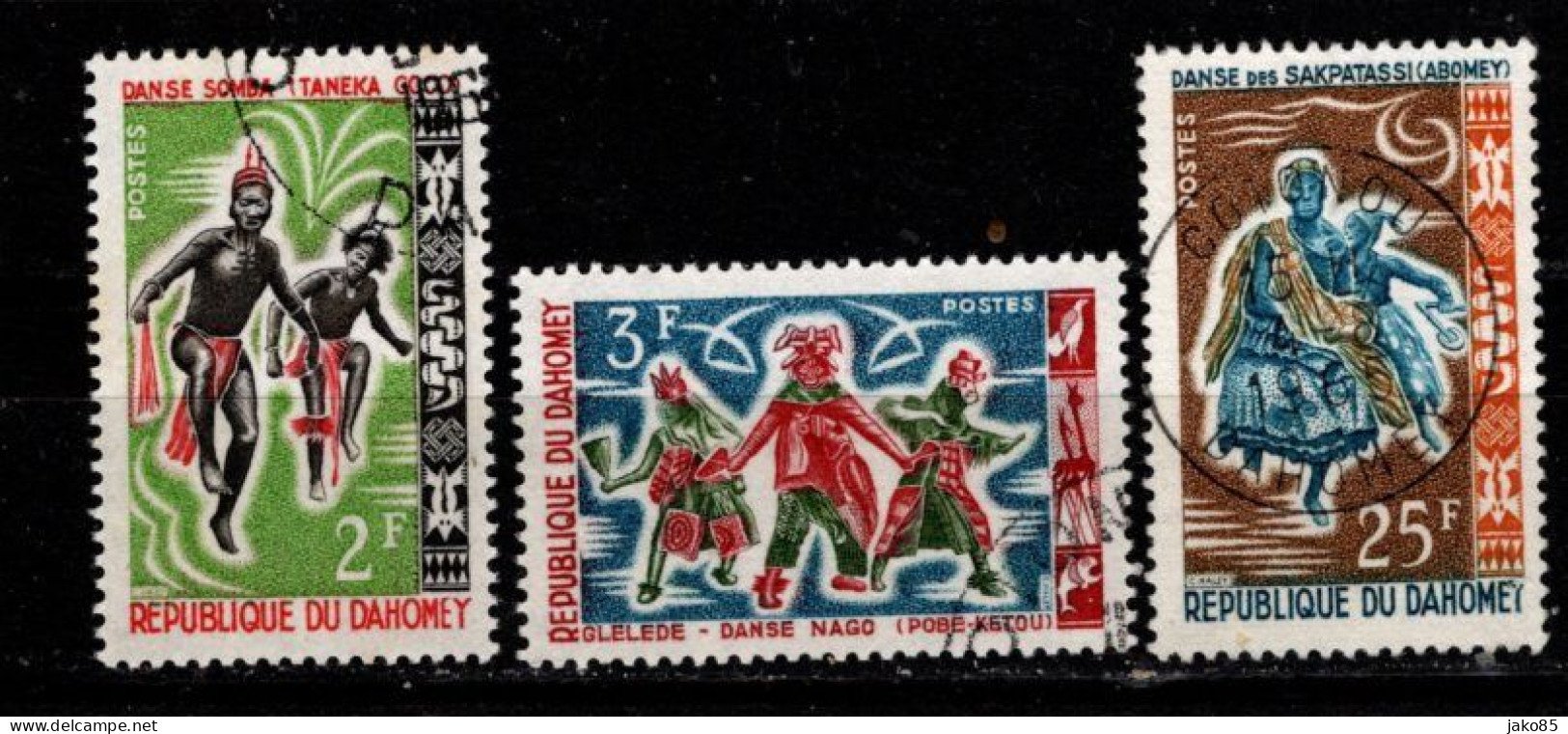 - DAHOMEY - 1964 - YT N° 205 / 206 + 209 - Oblitérés - Danses - Benin – Dahomey (1960-...)