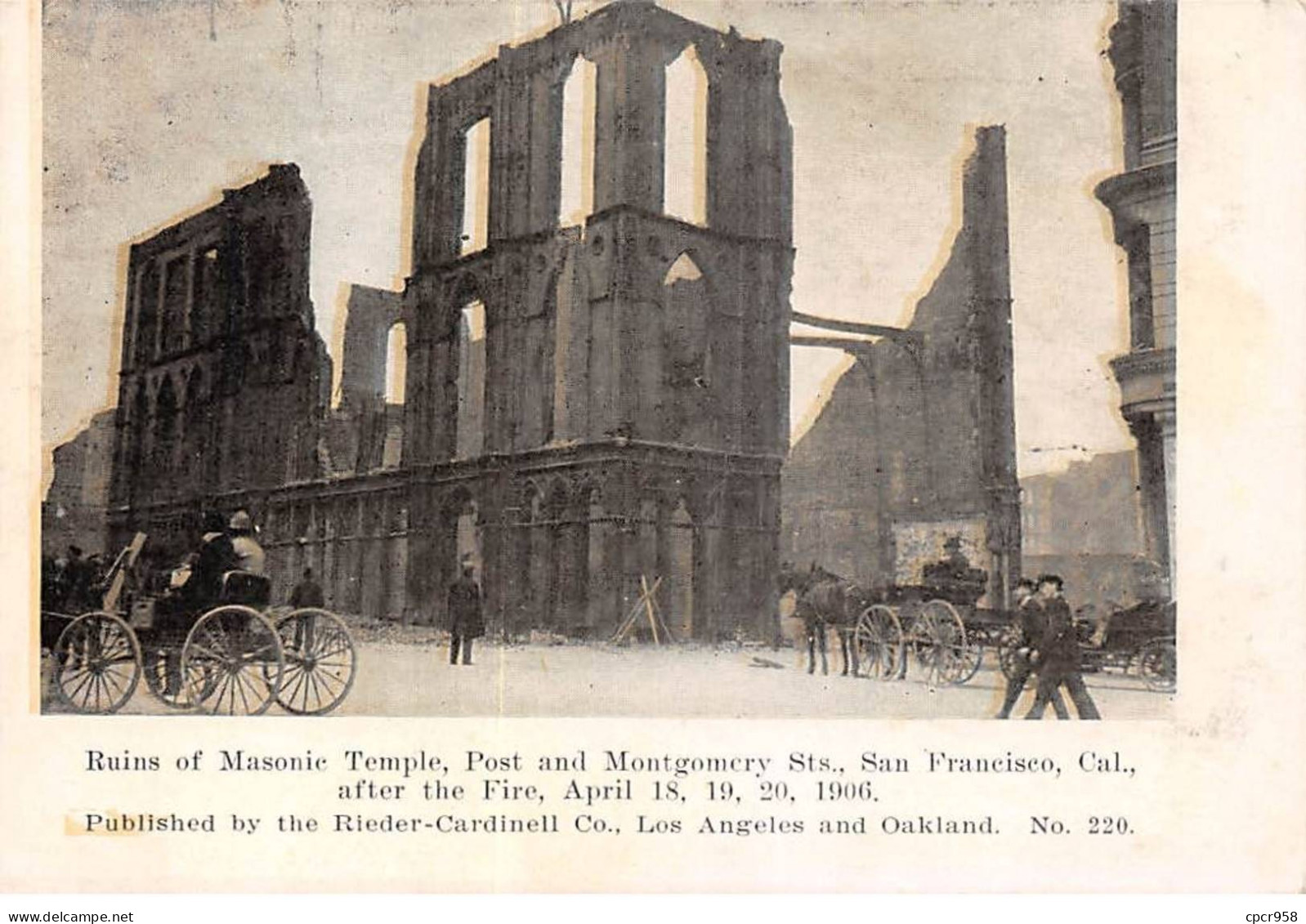 ETATS UNIS - SAN FRANCISCO - SAN39446 - Ruins Of Masonic Temple, Post And Montgomery After The Fire April 18, 19..; - San Francisco