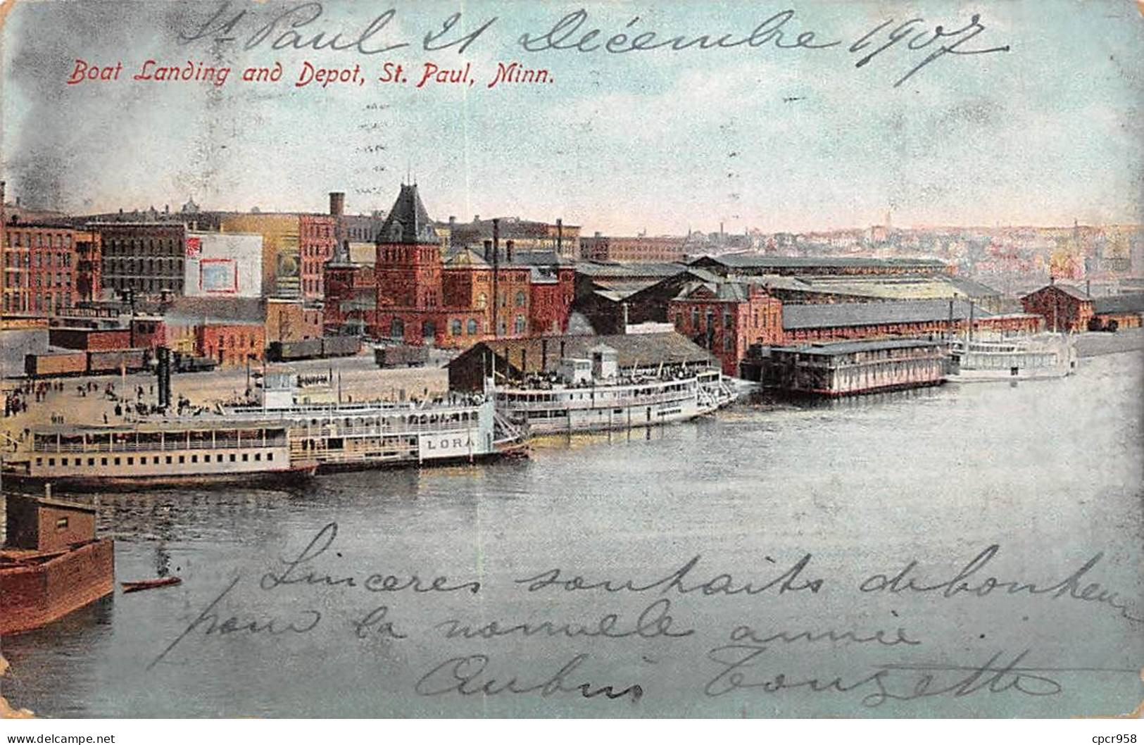 ETATS UNIS - ST PAUL - SAN39437 - Boat Landing And Depot - Minn - St Paul