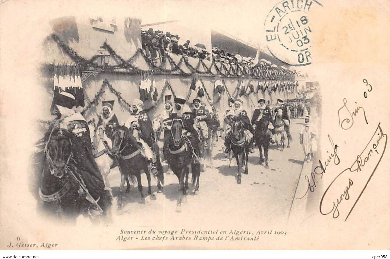 ALGERIE - ALGER - SAN39350 - Souvenir Du Voyage Présidentiel , Avril 1903, Les Chefs Arabes Rampe De L'Amirauté - Scenes