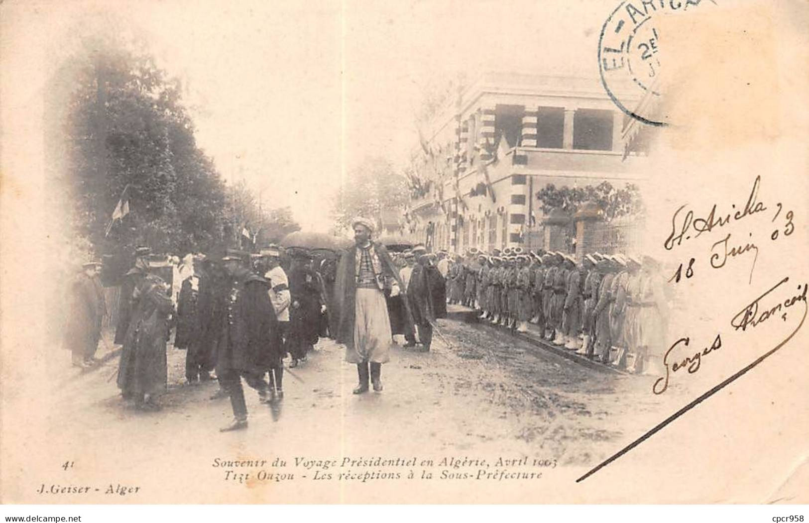 ALGERIE - TIZT OUZOU - SAN39351 - Souvenir Du Voyage Présidentiel , Avril 1903 - Les Réceptions à La Sous Préfecture - Scenes