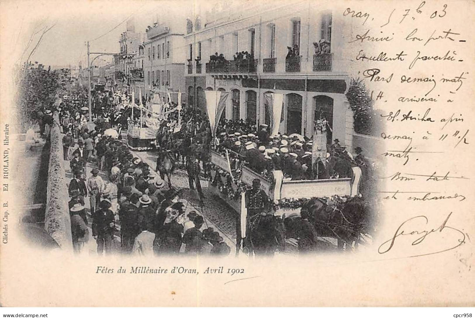 ALGERIE - ORAN - SAN39365 - Fêtes Du Millénaire - Avril 1902 - Oran