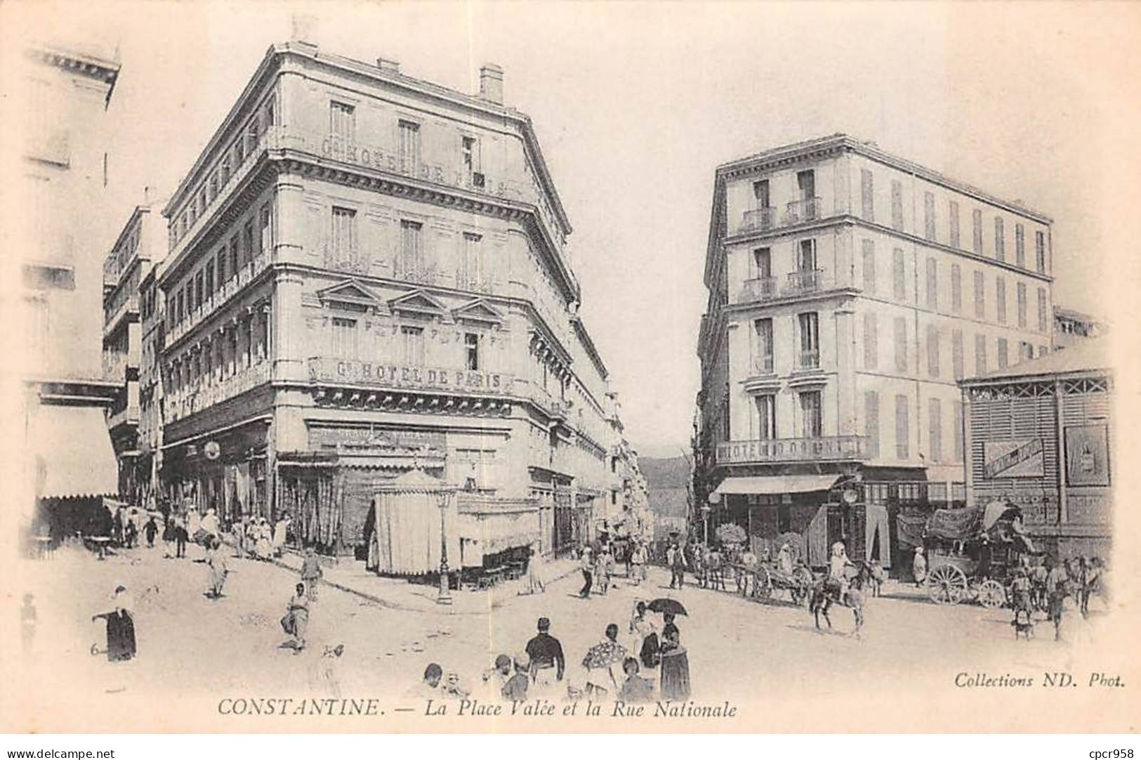 ALGERIE - CONSTANTINE - SAN39370 - La Place Valée Et La Rue Nationale - Konstantinopel