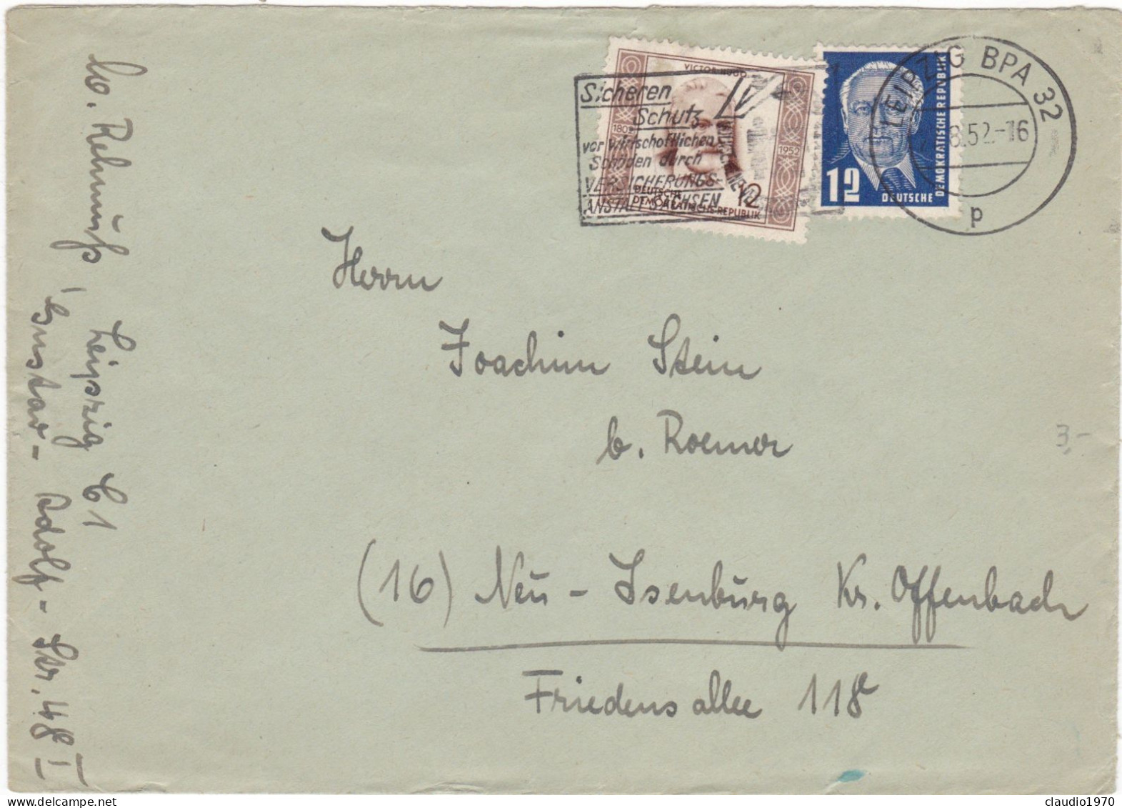 GERMANIA - STORIA POSTALE - BUSTA - 1952 - Other & Unclassified