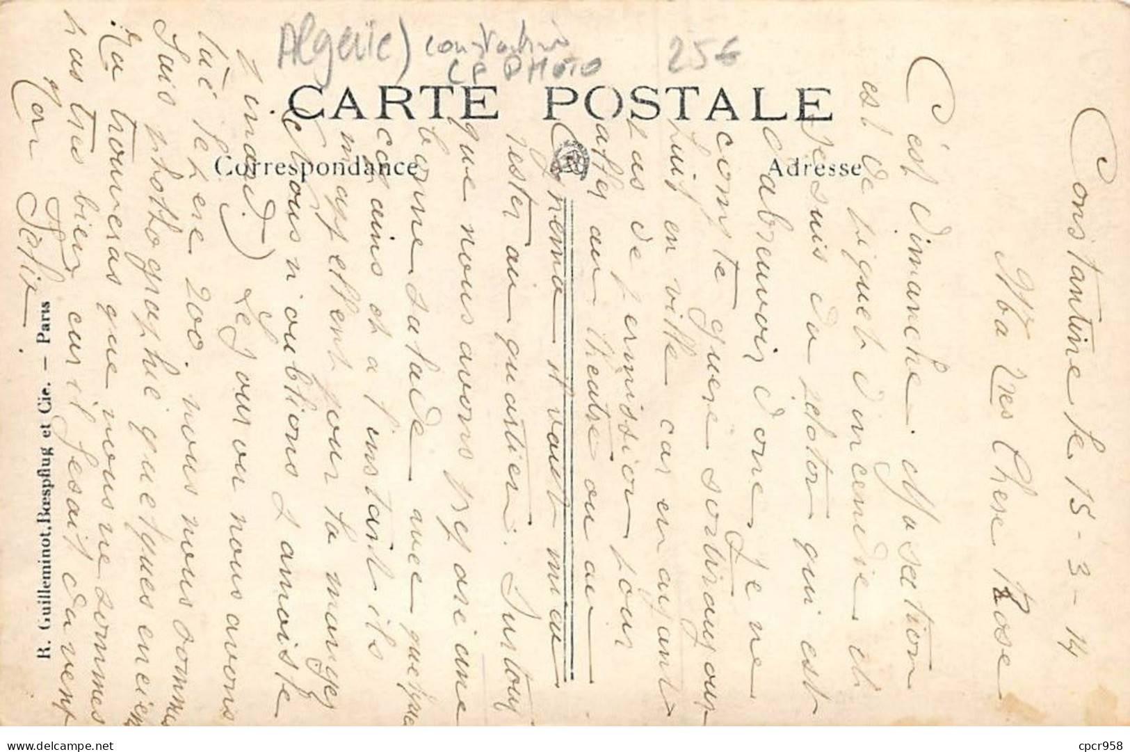 Algérie - N°83196 - CONSTANTINE - 8 Mars 1914 - Classe 1911 - Mort Du Père 200 - Carte Photo - Konstantinopel