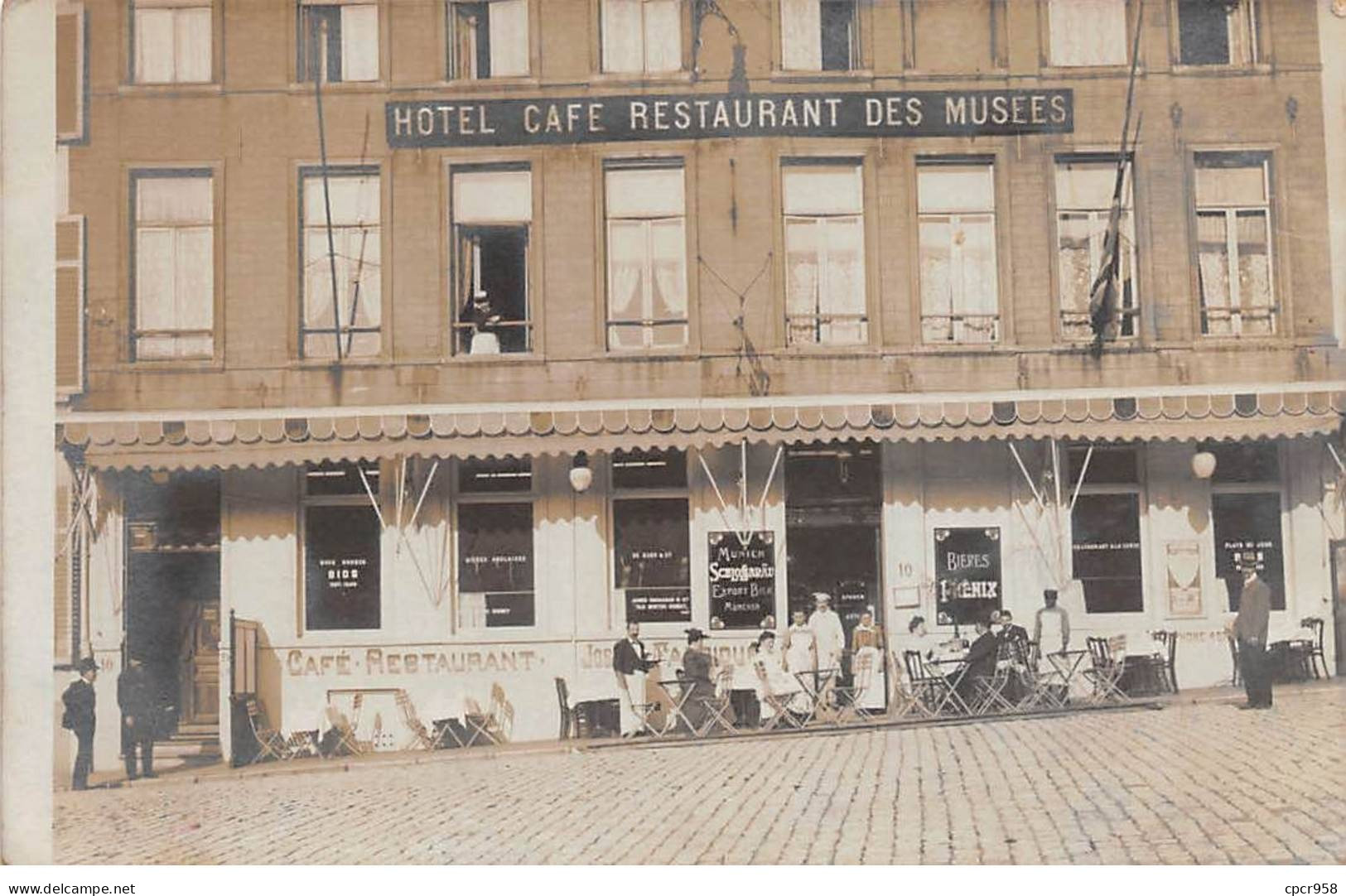 Belgique - N°83182 - Bruxelles.OSTENDE - Hôtel Café Restaurant Des Musées - Carte Photo.Grimbergen - Pubs, Hotels, Restaurants