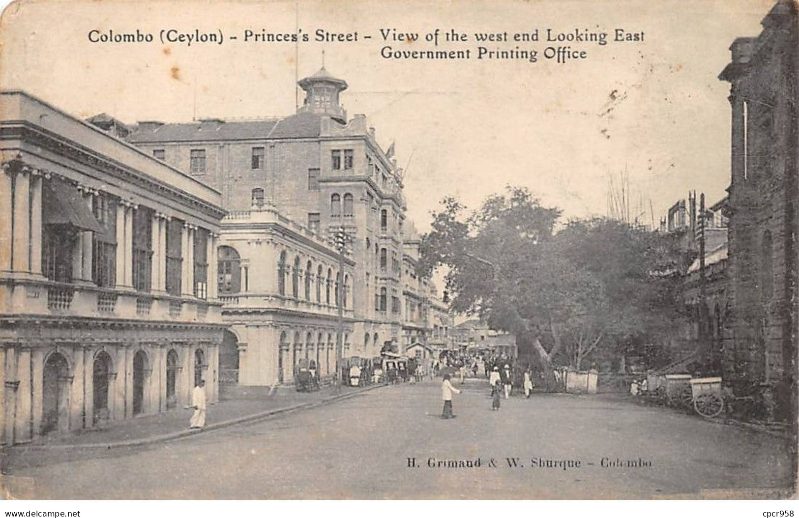 SRI LANKA - SAN53765 - Colombo (Ceylon) - Princes's Street - Cachet - Bateaux - Sri Lanka (Ceylon)