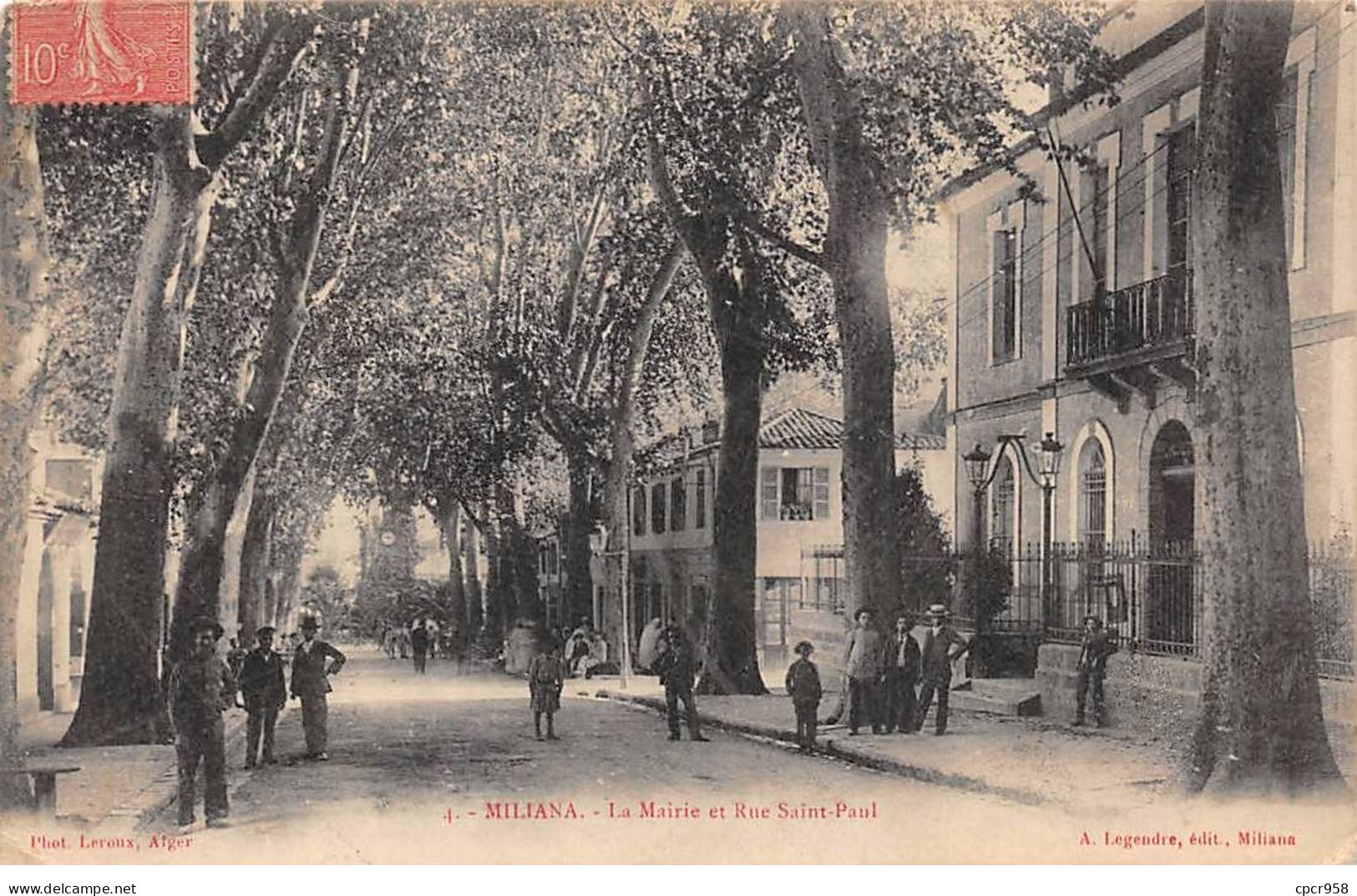 ALGERIE - SAN53849 - Miliana - La Mairie Et Rue Saint Paul - Autres & Non Classés