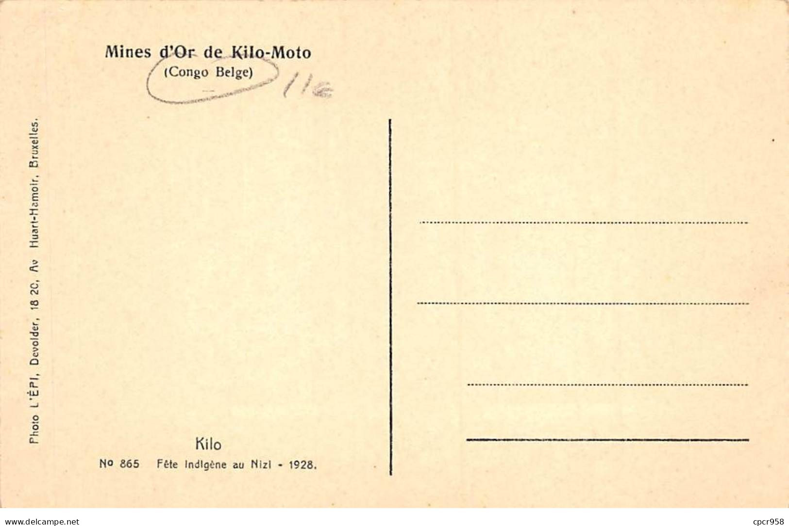 CONGO - SAN53905 - Mines D'or De Kilo Moto - Fête Indigène Au Nizi - 1928 - Congo Belge