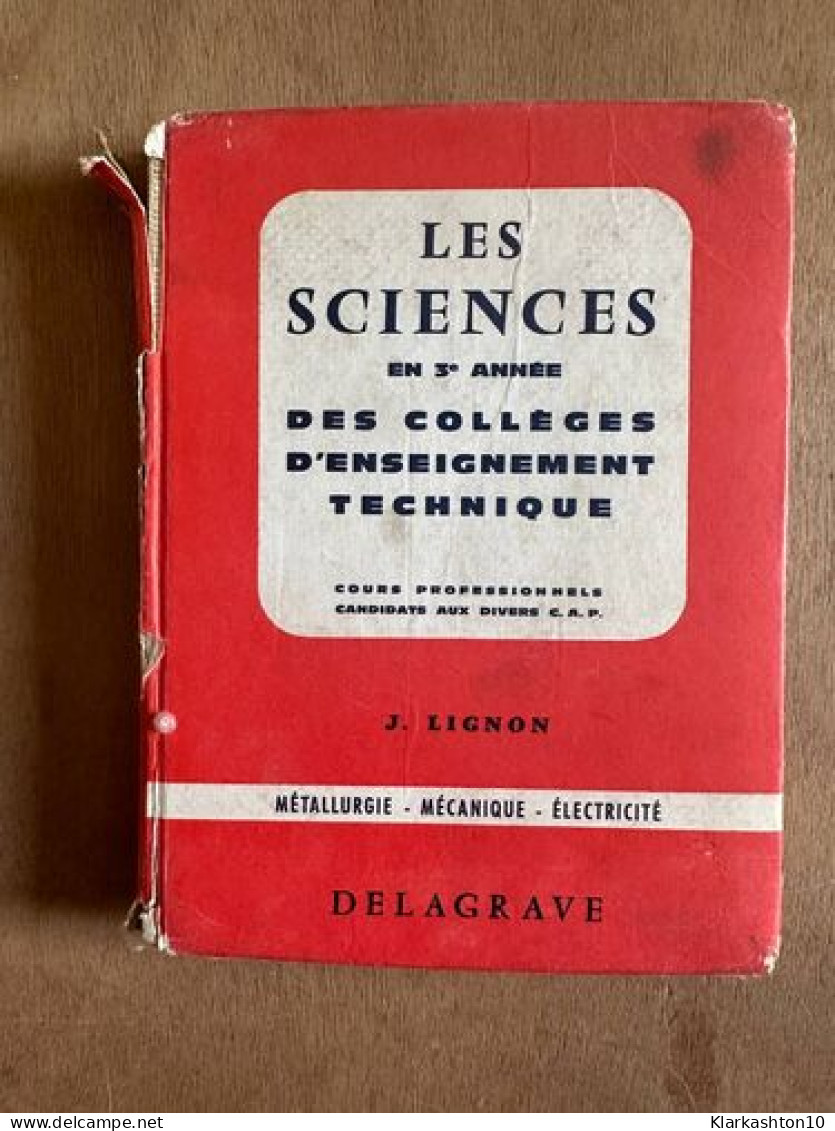 Les Sciences En 3è Année Des Collèges D'enseignement Technique - Other & Unclassified