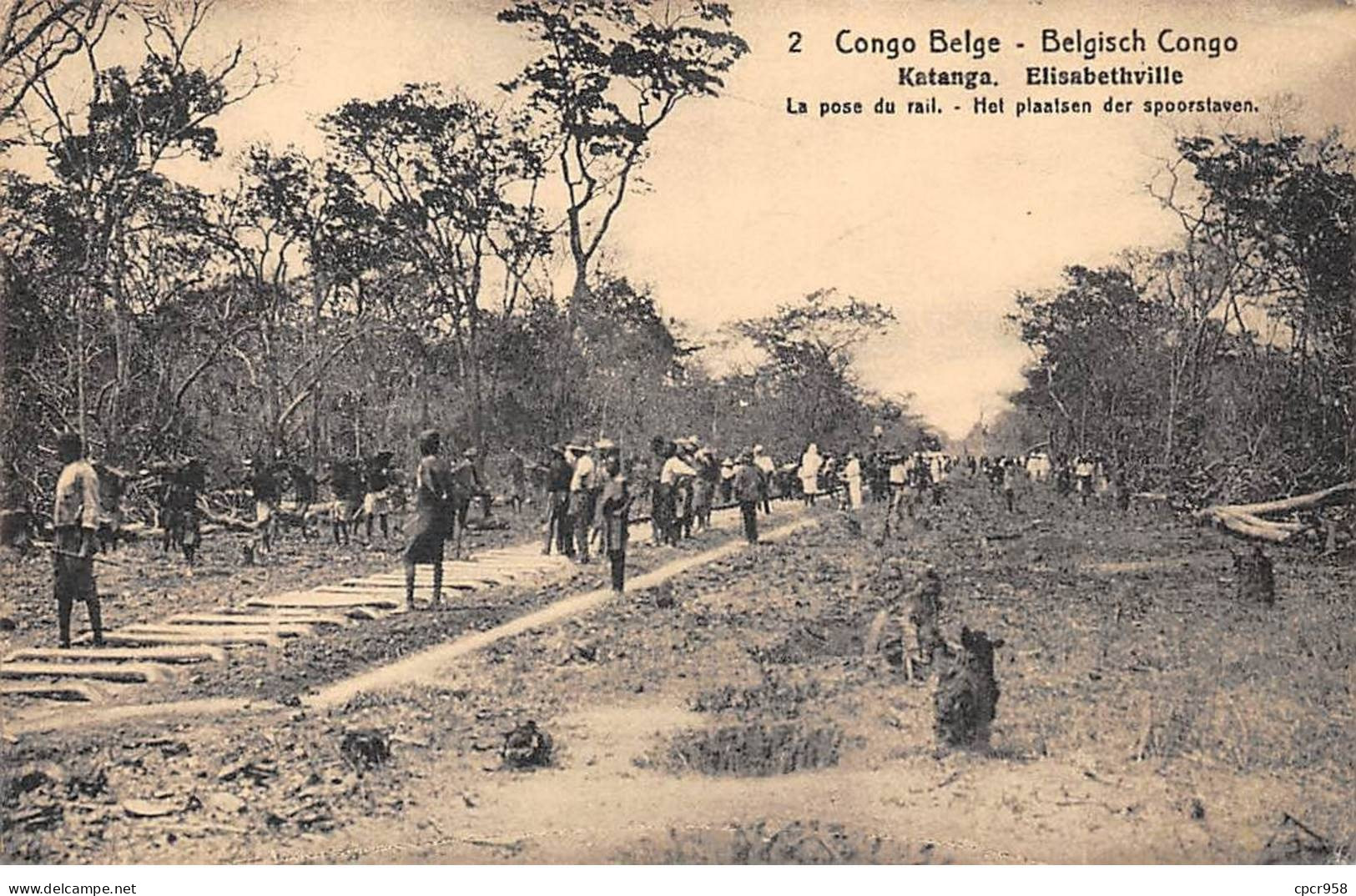 CONGO BELGE - SAN56504 - La Pose Du Rail - Belgisch-Kongo
