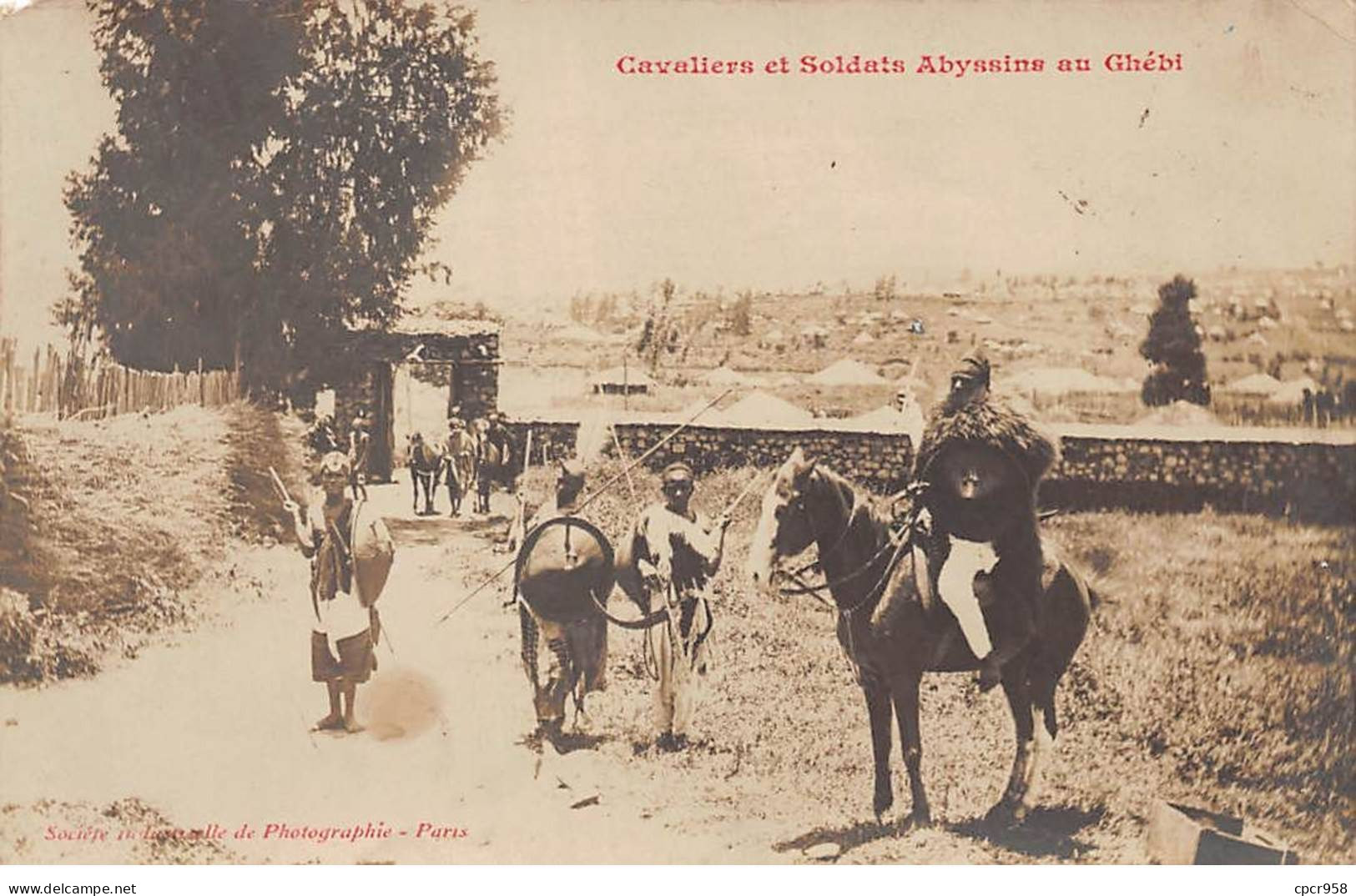 ETHIOPIE - SAN48214 - Cavaliers Et Soldats Abyssine Au Ghébi - Carte Postale Photo - Ethiopië