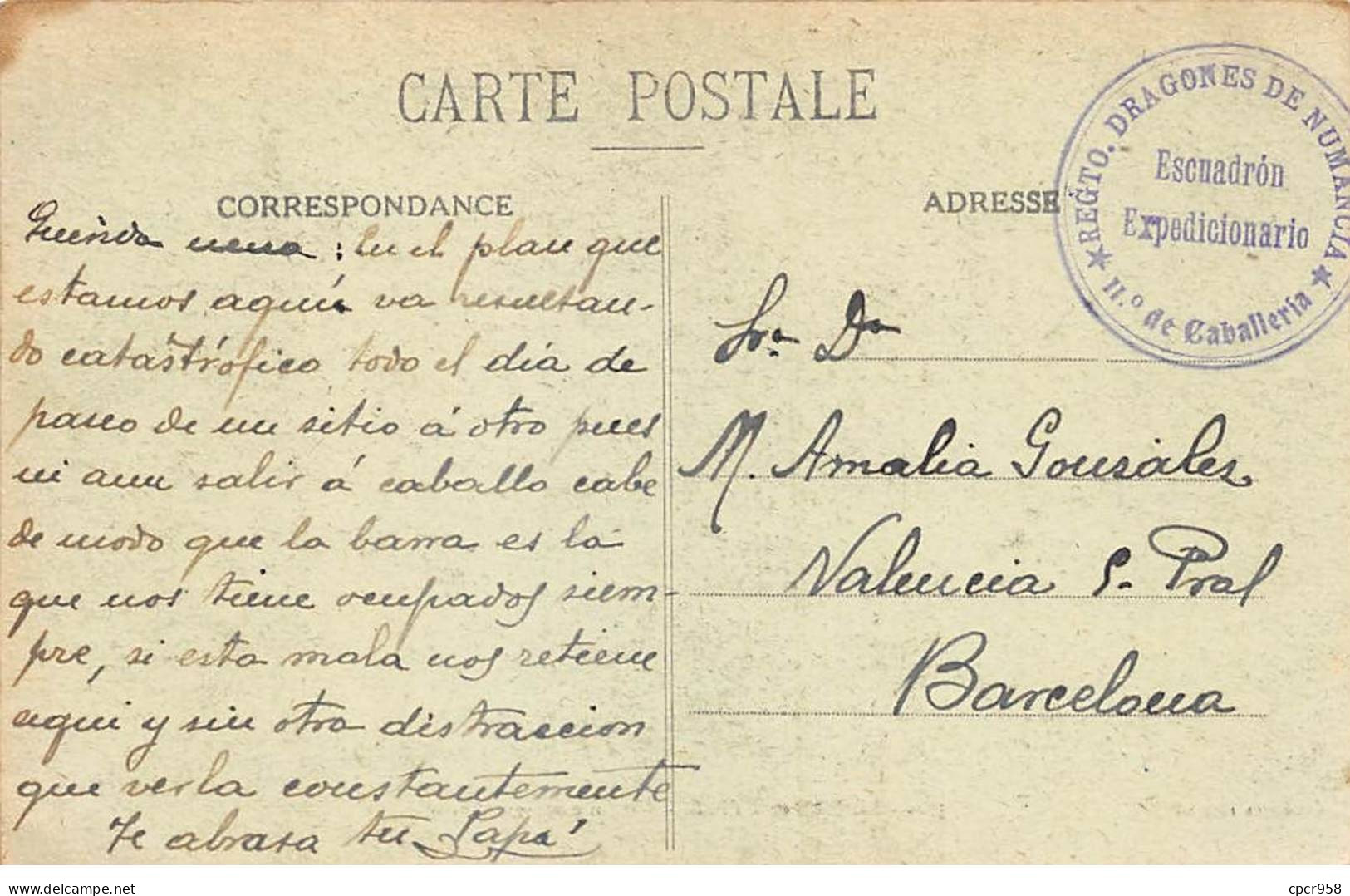 MAROC - SAN48254 - Un Enterrement Arabe - Cachet Militaire - Dragones - Autres & Non Classés