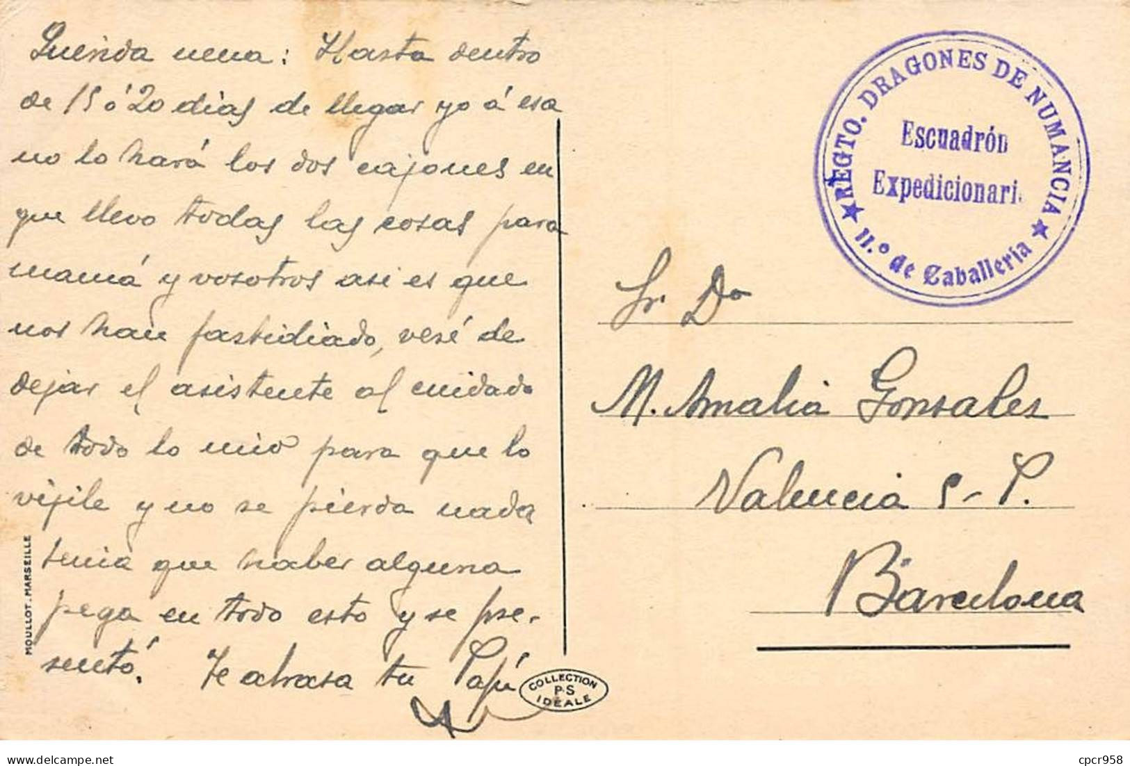 MAROC - SAN48333 - Groupe De Mauresques - Cachet Militaire - Dragones - Other & Unclassified