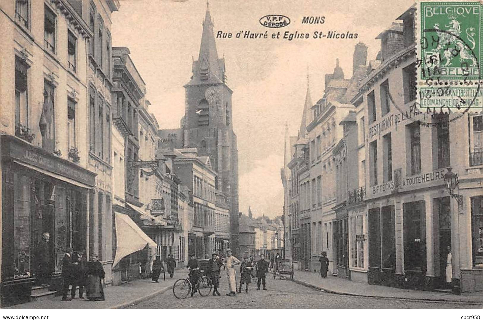 BELGIQUE - SAN51070 - Rue D'Havré Et Eglise St Nicolas - Mons