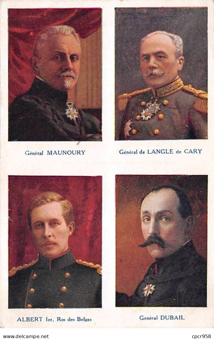 BELGIQUE - SAN51073 - Général Maunoury - Général De Langle De Cary, Albert 1er, Roi Des Belges - Général Dubail - Other & Unclassified