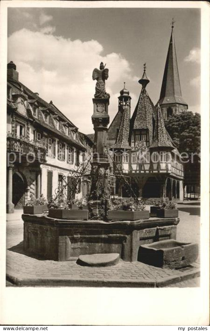 72509801 Michelstadt Michelsbrunnen Rathaus Michelstadt - Michelstadt