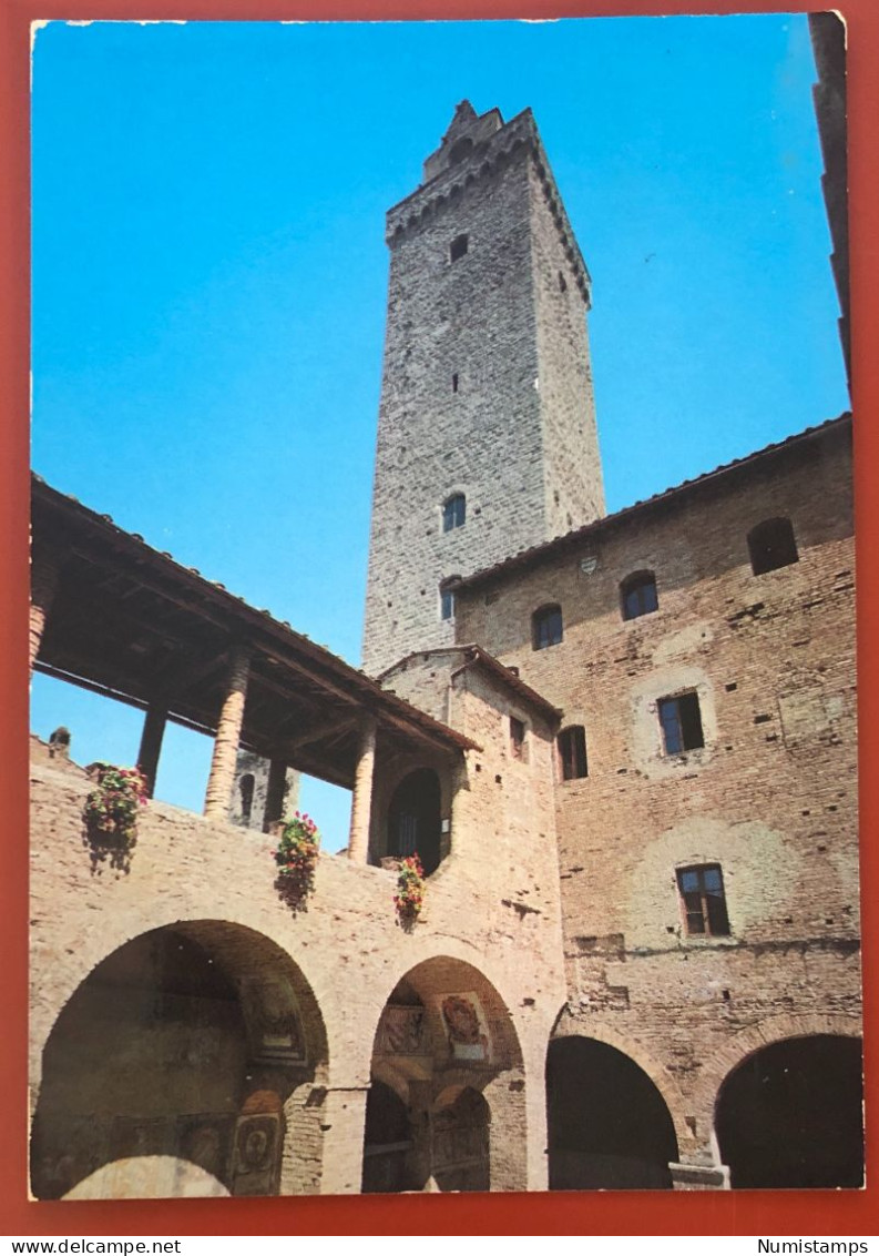 CITTA' DI SAN GIMIGNANO (Siena) - Palazzo Comunale Cortile E Torre Gressa O Torre Del Podestà - 1977 (c845) - Siena