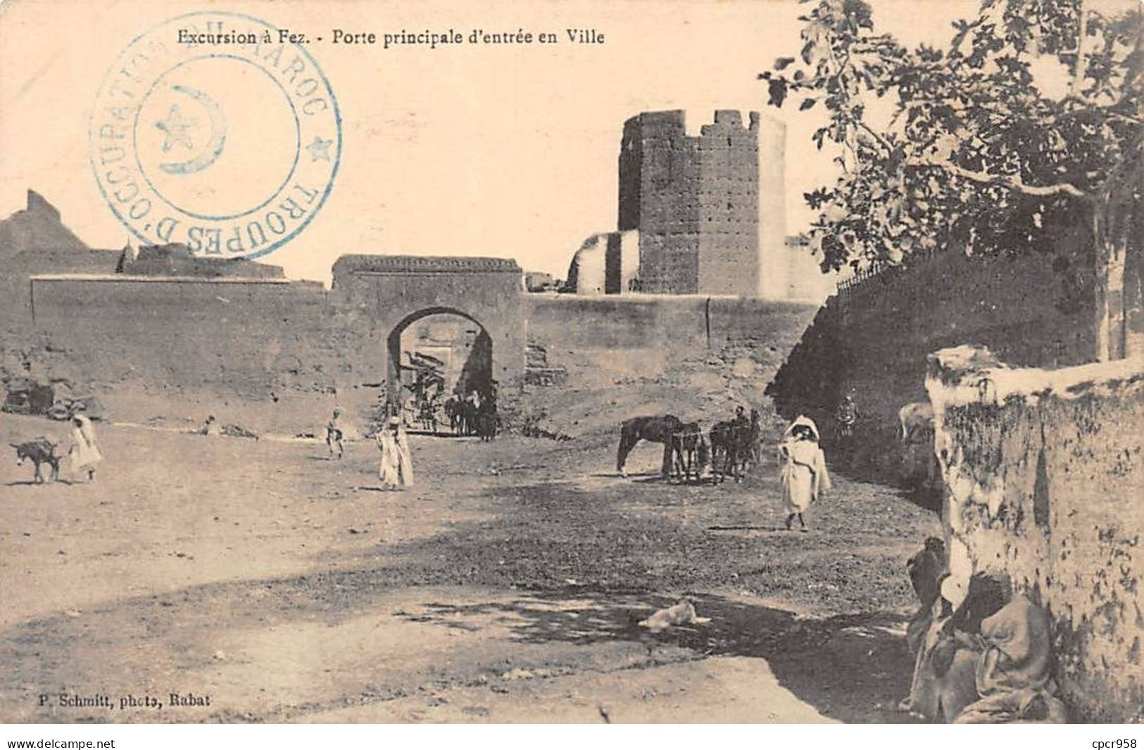 MAROC - FEZ - SAN45559 - Porte Principale D'entrée En Ville - Cachet Militaire - Fez (Fès)