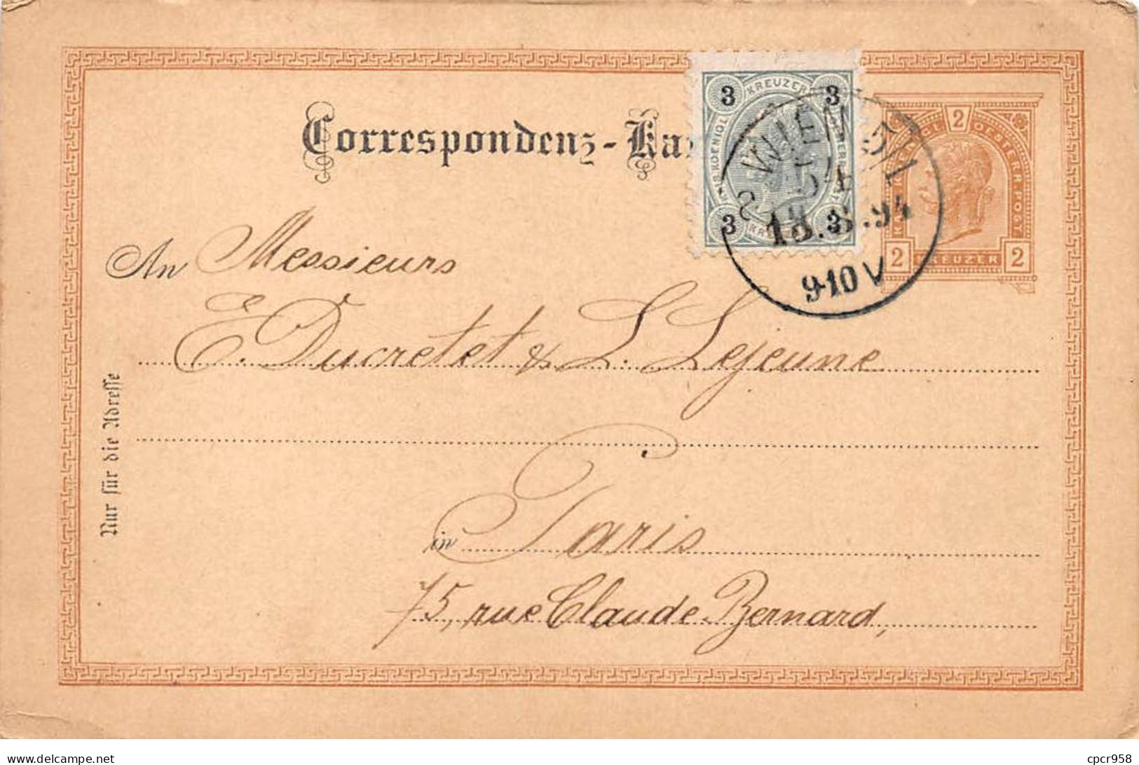 AUTRICHE - SAN45578 - Carte Précurseur - Entier Postal - 1894 - Other & Unclassified