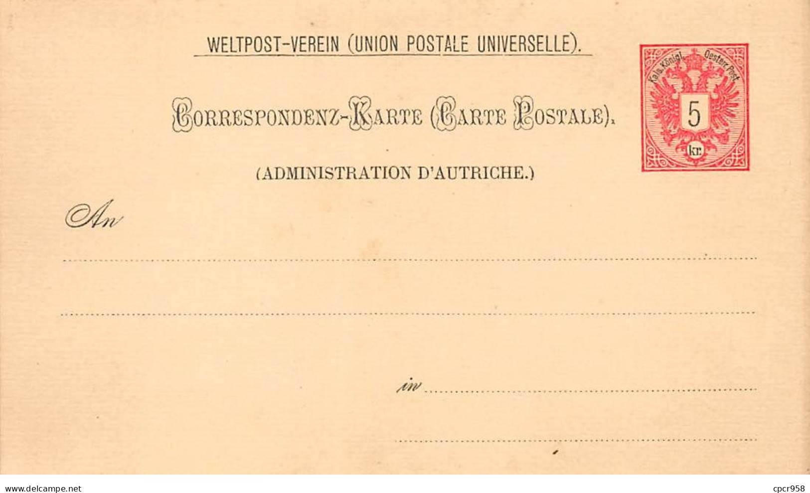 AUTRICHE - SAN45577 - Carte Précurseur - Entier Postal - Other & Unclassified