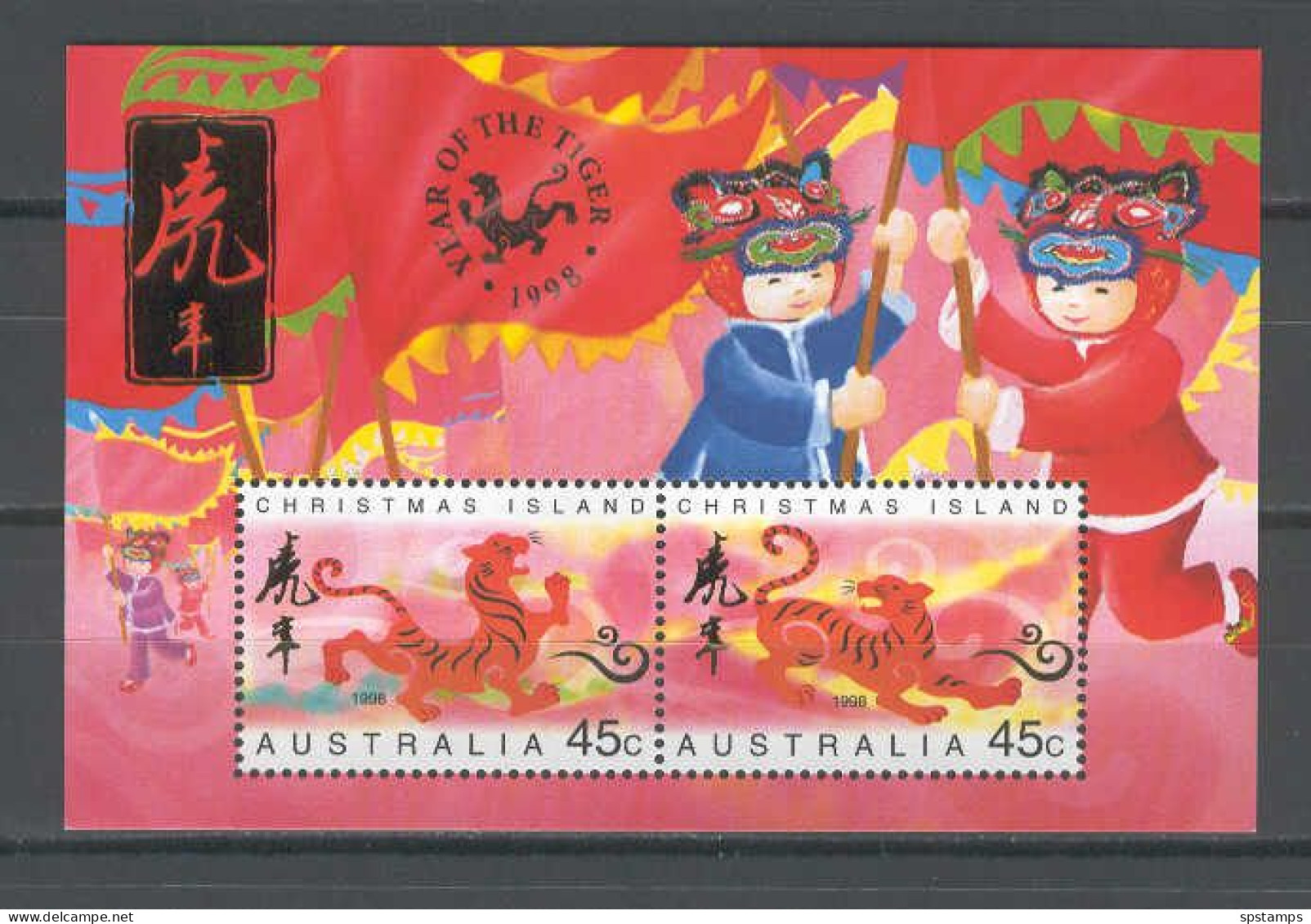 Christmas Island 1998 Chinese New Year - Year Of The Tiger MS MNH - Christmas Island