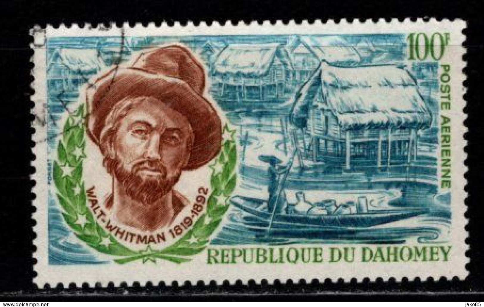 - DAHOMEY - 1970 - YT N° PA 122 - Oblitéré - Valt Whitman - Benin - Dahomey (1960-...)