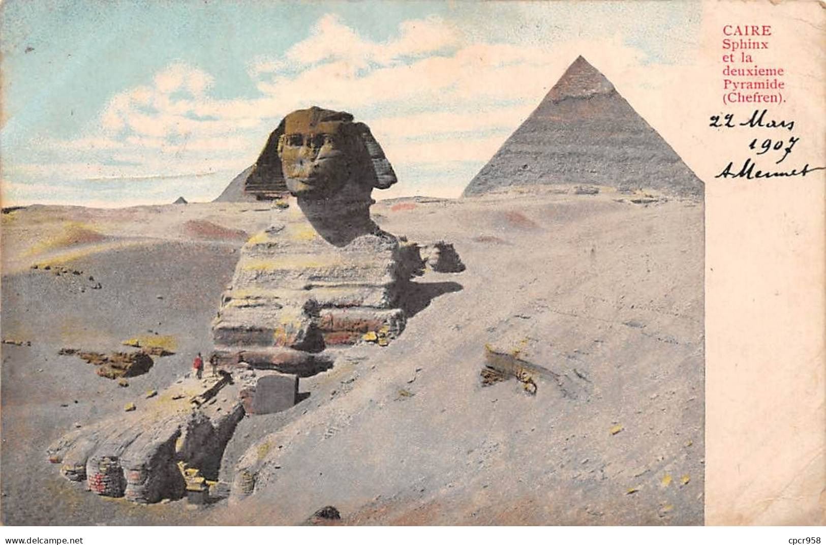 Egypte - N°89446 - LE CAIRE - Sphinx Et La Deuxième Pyramide (Chefren) - Carte Maximum - Cairo