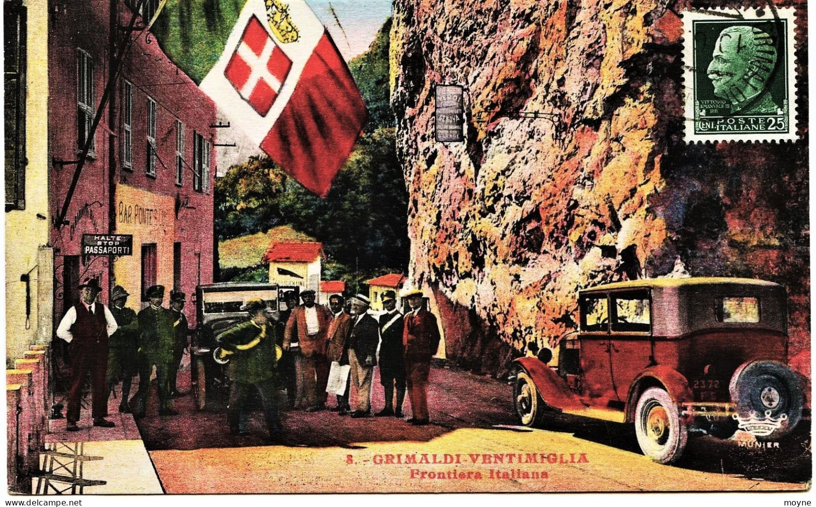 2542 -  Italie - GRIMALDI - VENTIMIGLIA :  FRONTIERA  ITALIANA   VOITURE GROS PLAN  Circulée En 1933 - Andere & Zonder Classificatie