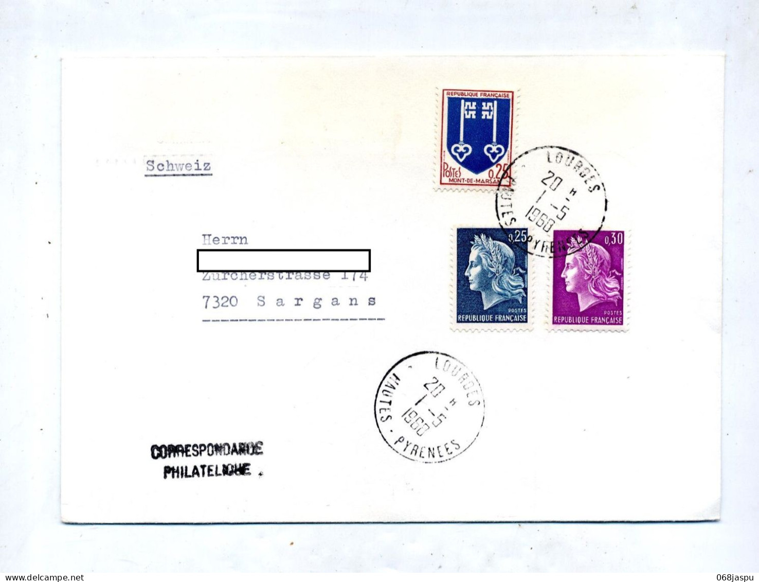 Lettre Cachet Lourdes Sur Cheffer Cachet 1 Mai Curiosité - Manual Postmarks