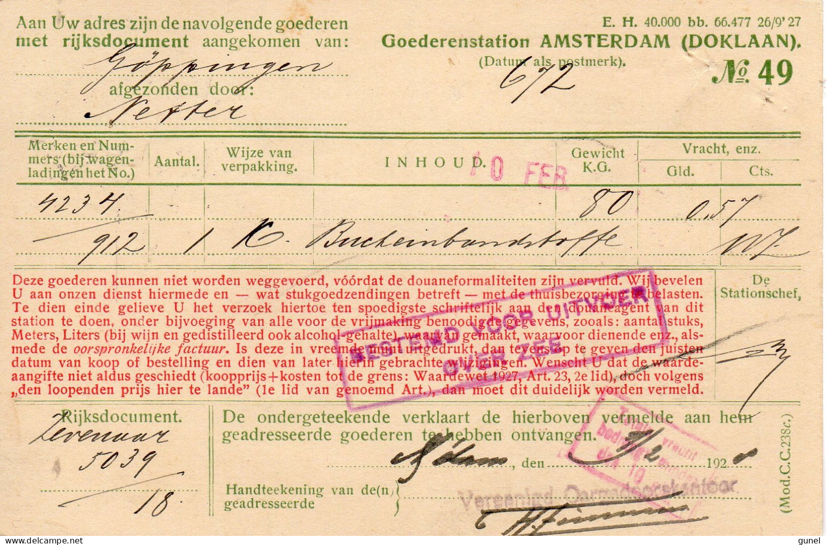 7II 1928 Particuluier Bedrukte Opdruk-spoorwegbriefkaart Van Amsterdam Doklaan Met Postsorteerderstempel 11  1052 - Postwaardestukken