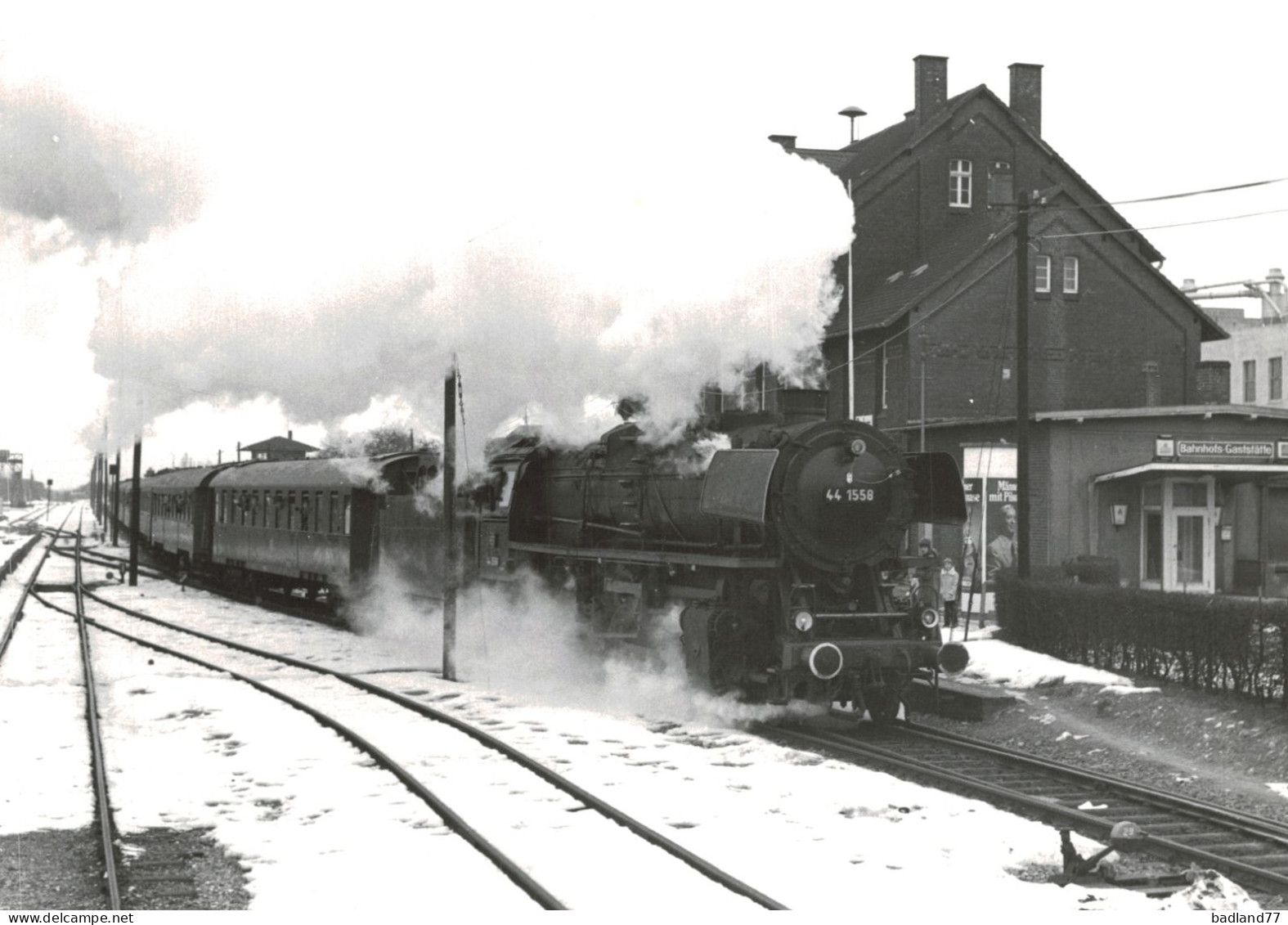 Locomotive Allemande - DB Dampflokomotive - Lok 44 1558  In Beckum - Chemin De Fer