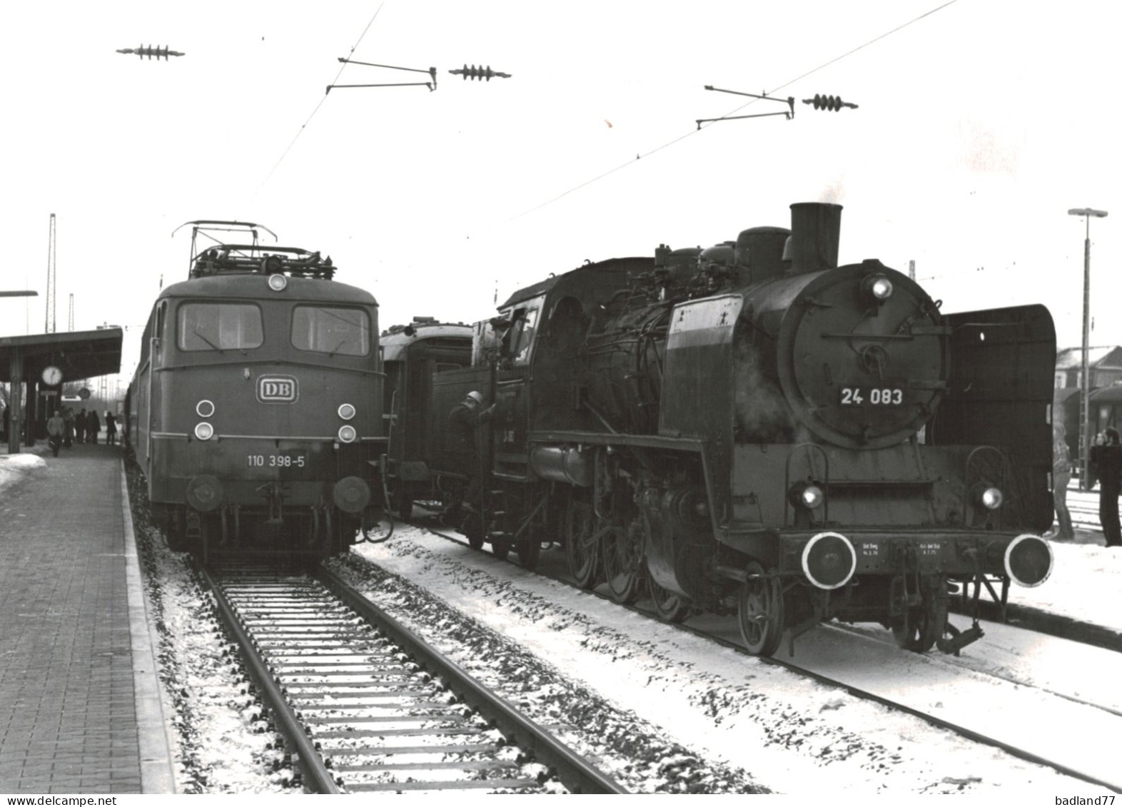 Locomotive Allemande - DB Dampflokomotive - Lok 24 053  U 110 398 Im Bf Lengerich - Railway