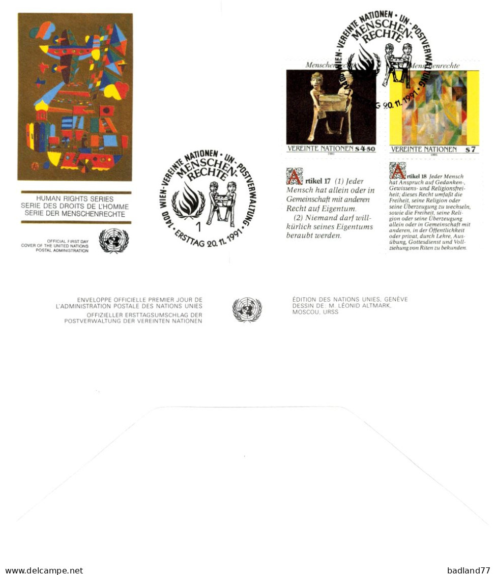 FDC - Vereinte Nationen - Wien - 1991 - Other & Unclassified