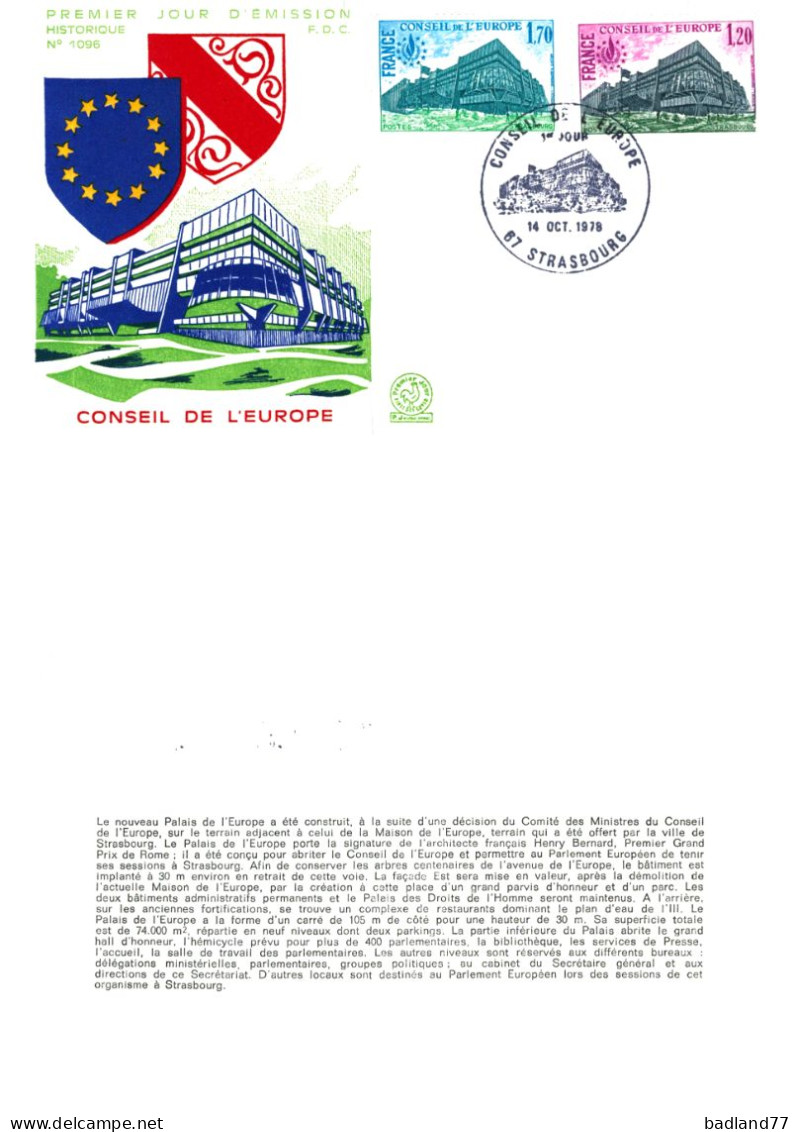 FDC - France - Conseil De L'Europe - 1970-1979