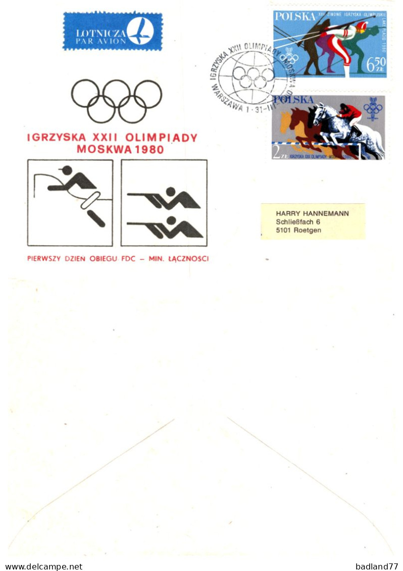 FDC - Polska- XXII Olimpiady Moskwa 1980 - FDC