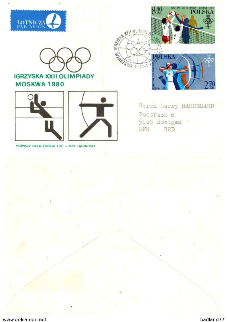 FDC - Polska- XXII Olimpiady Moskwa 1980 - FDC