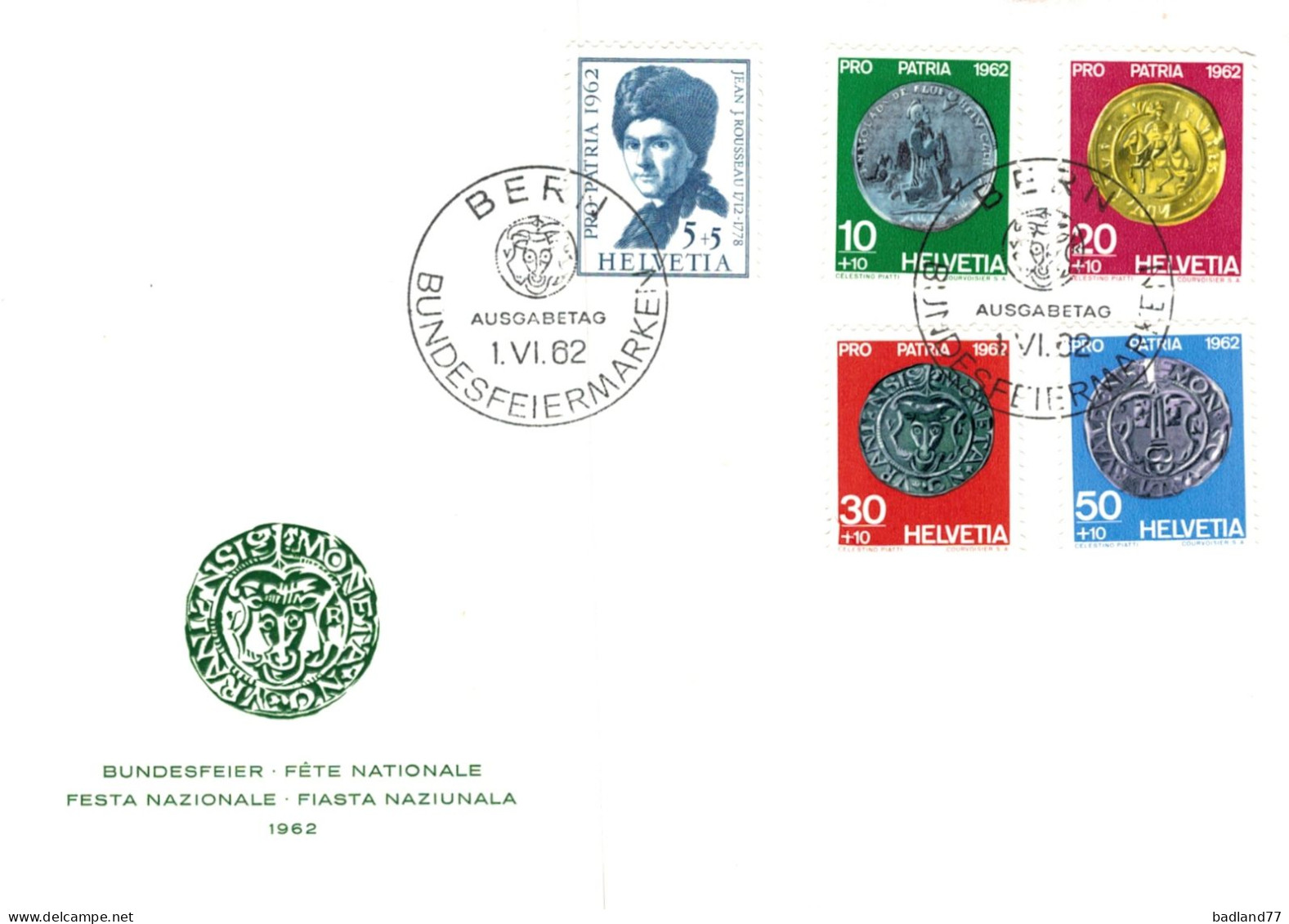 FDC - Helvetia - 1962 - FDC