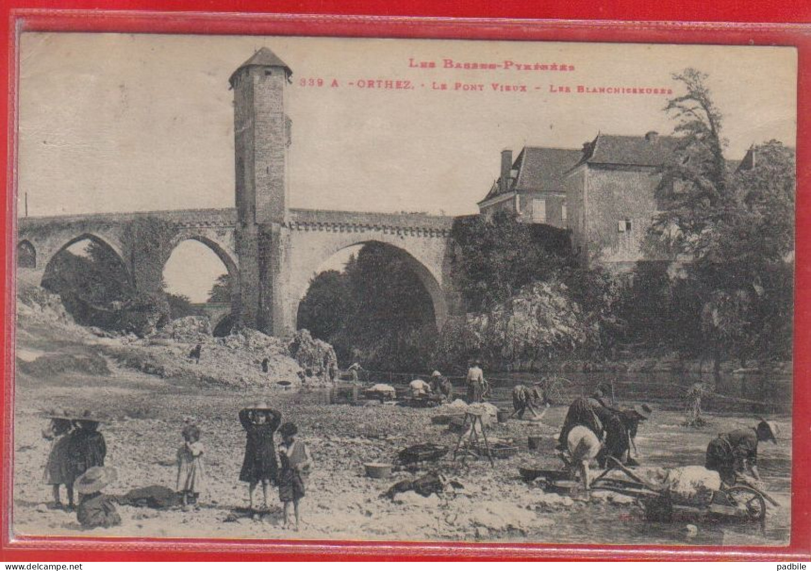 Carte Postale 64. Orthez Le Pont-Vieux  Les Blanchisseuses  Très Beau Plan - Orthez