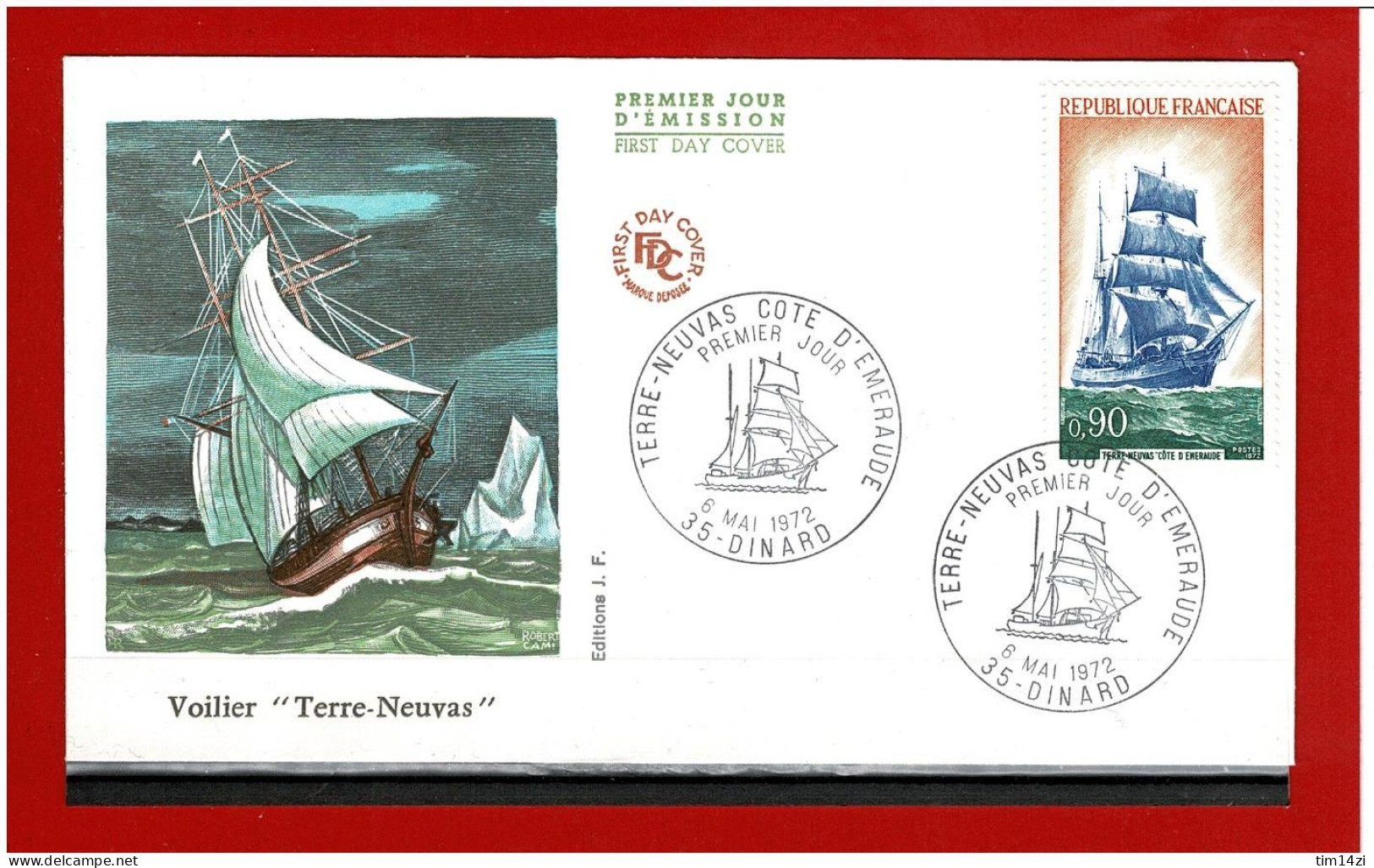 F.D.C - 1972 - N° 1717 - ENVELOPPE PREMIER JOUR - 6 MAI 1972 - DINARD -  TERRE NEUVAS - COTE : 3.00€ - 1970-1979