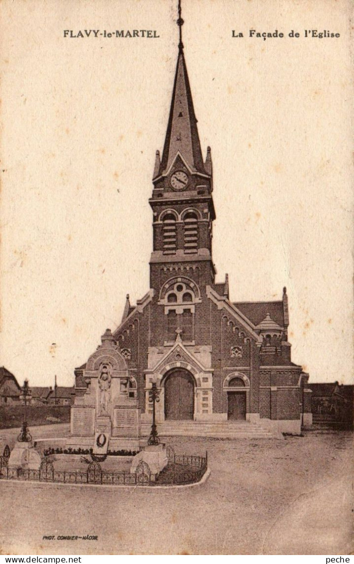 N°3126 W -cpa Flavy Le Martel -façade De L'église- - Other & Unclassified