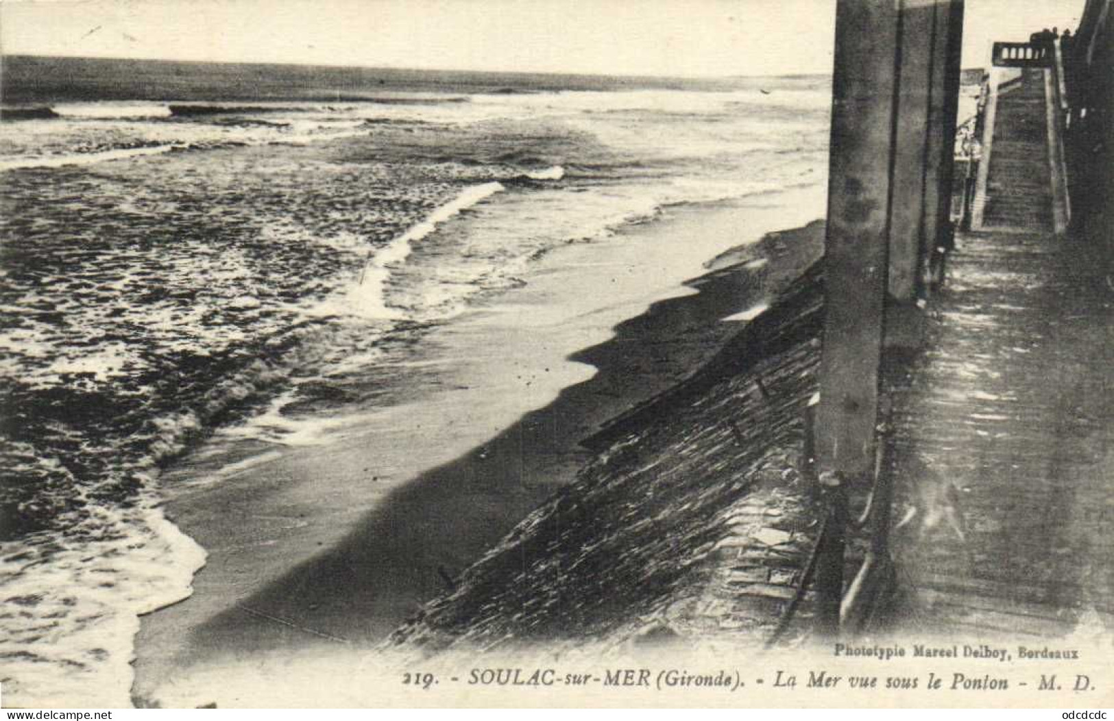 SOULAC Sur MER La Mer Vue Sous Le Ponton RV Timbre 40c Cachet Flamme Daguin - Soulac-sur-Mer