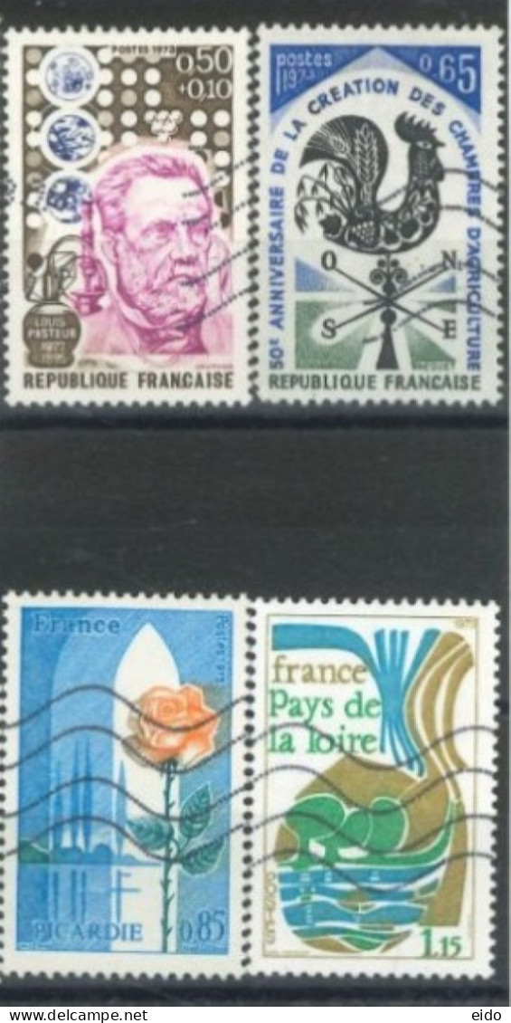 FRANCE - 1973/75, DIFFERENT STAMPS SET OF 4, USED. - Gebraucht